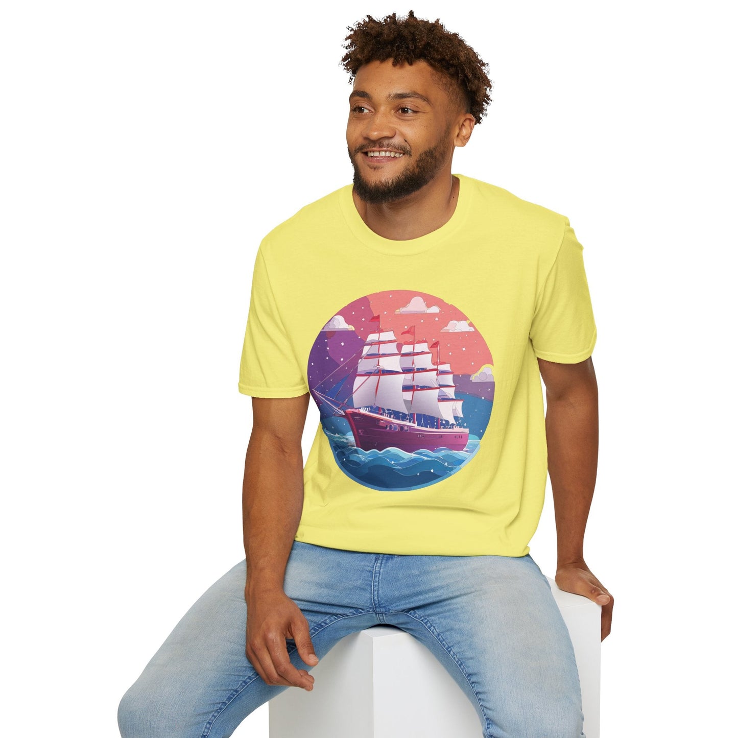 Unisex Gildan Softstyle 64000 T Shirt Ship Frigate Vessel Tee For Maritime Enthusiasts