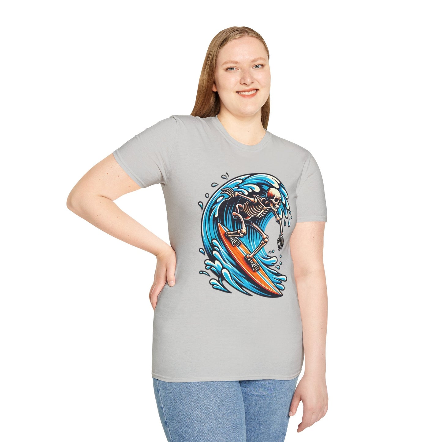 Skull Tee Shirt With Skeleton Art Design Unisex Gildan Softstyle 64000 Ring Spun Cotton Tee