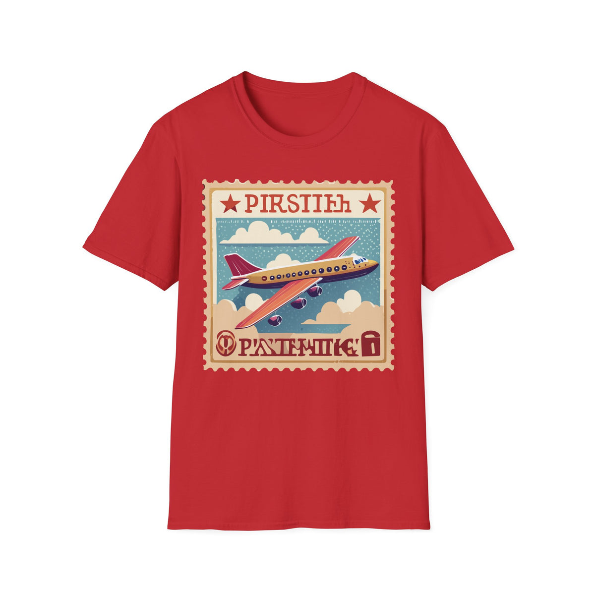 Vintage Airplane Stamp design T-Shirt | Retro Travel Plane Graphic Tee