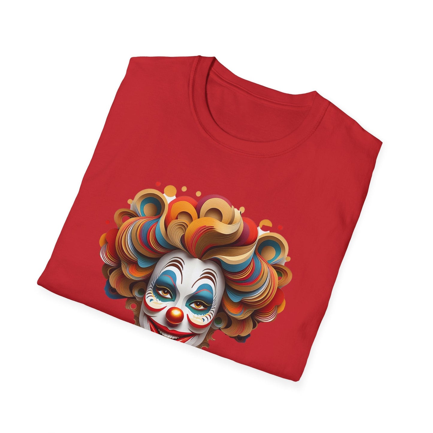 Unisex Clown Shirt Funny Man Circus Tee Short Sleeve Gildan Softstyle 64000 Cotton