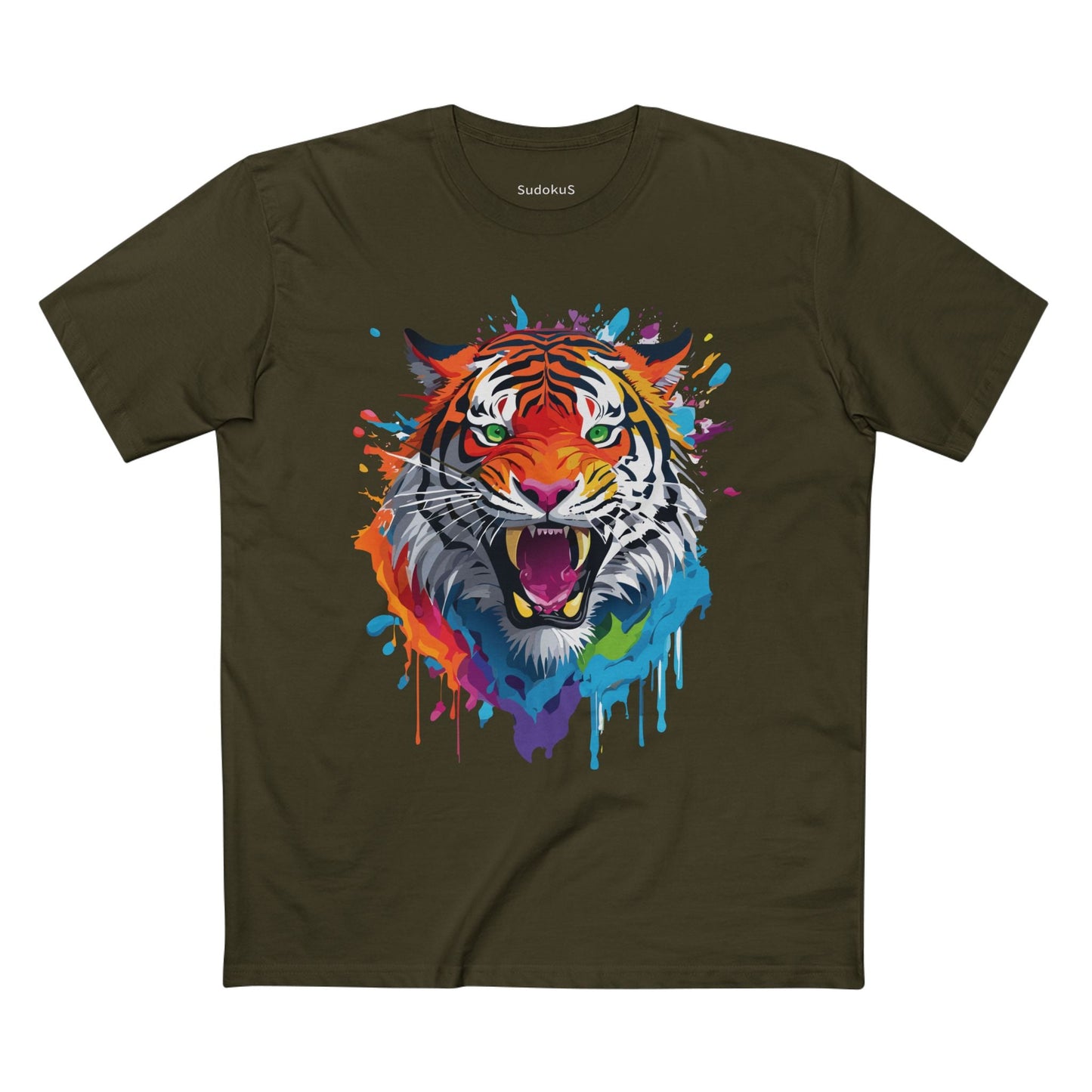 Tiger Graphic Unisex 100 Cotton Staple Tee with Animal Design Artwork 32