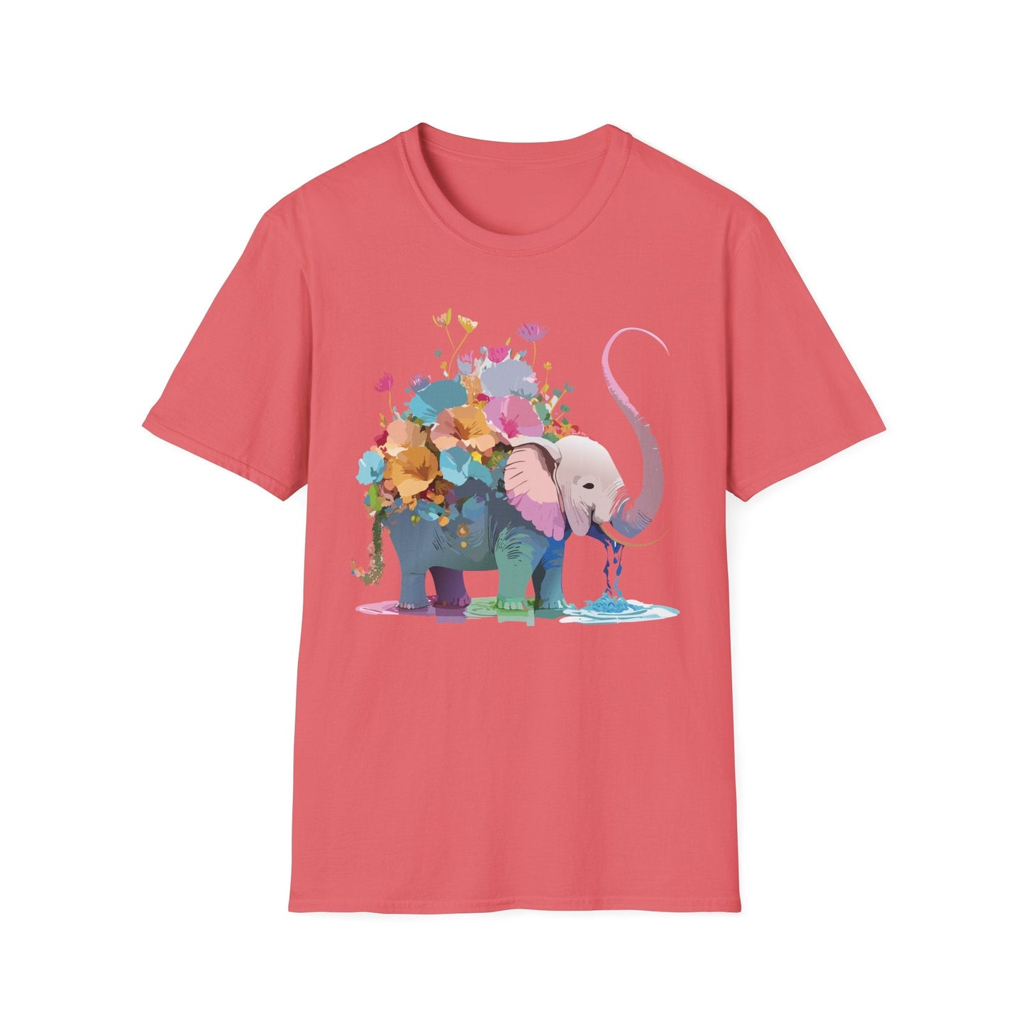 Elephant T Shirt Unisex Softstyle Cotton Tee With Animated Elephant Design Premium Comfort