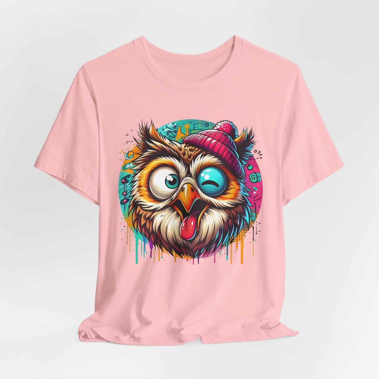 Colorful Owl Graphic Tee, Fun Owl Shirt, Funny Bird Shirt, Cute Cartoon Tees, Animal T-Shirt, Animal Tees, Art Design T-Shirt