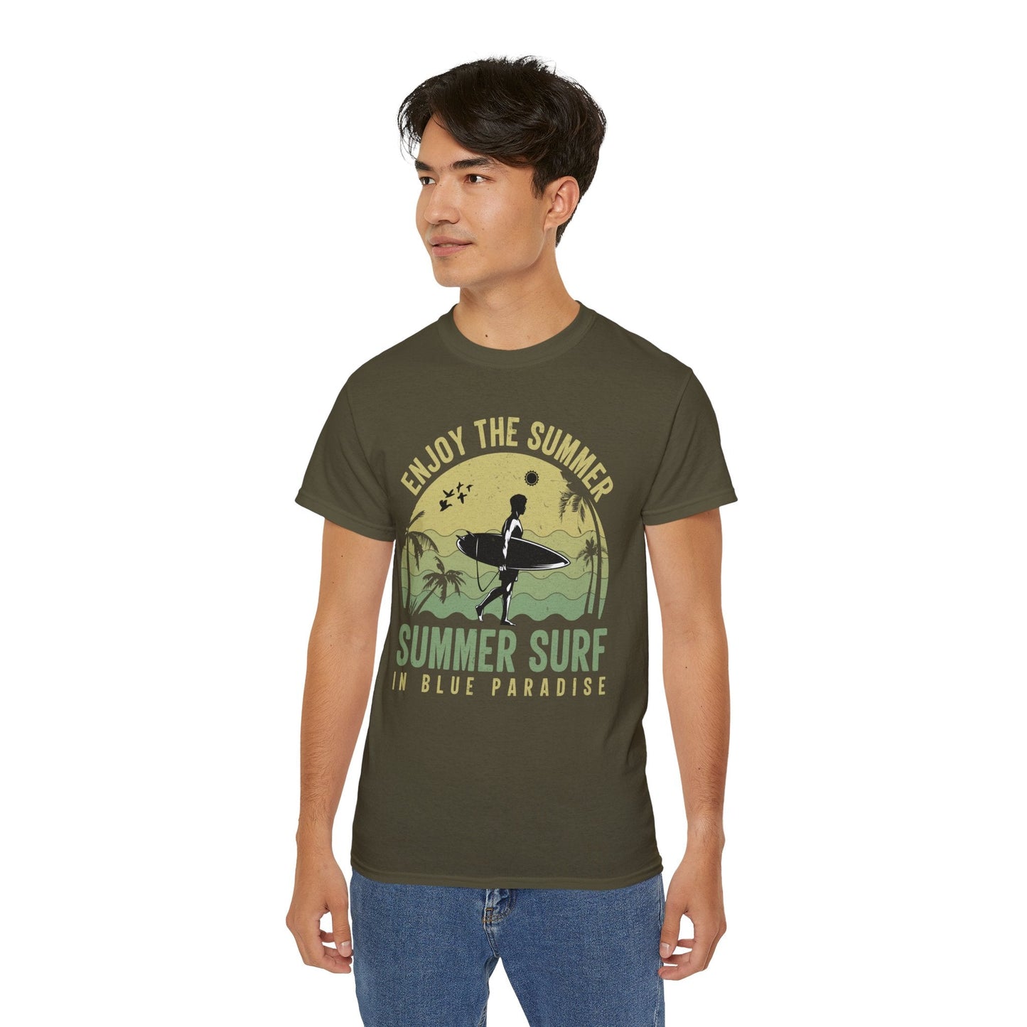 Summer Surf Art Design T Shirt TeeGallery Gildan 2000 Unisex Cotton Tee Apparel Collection