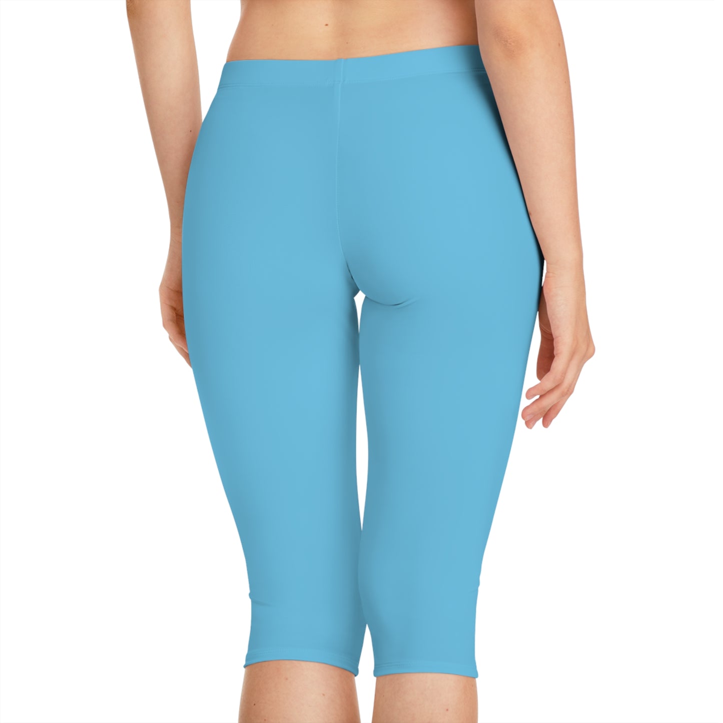 Blue Color Capri Leggings, Blue Capri Leggings 12