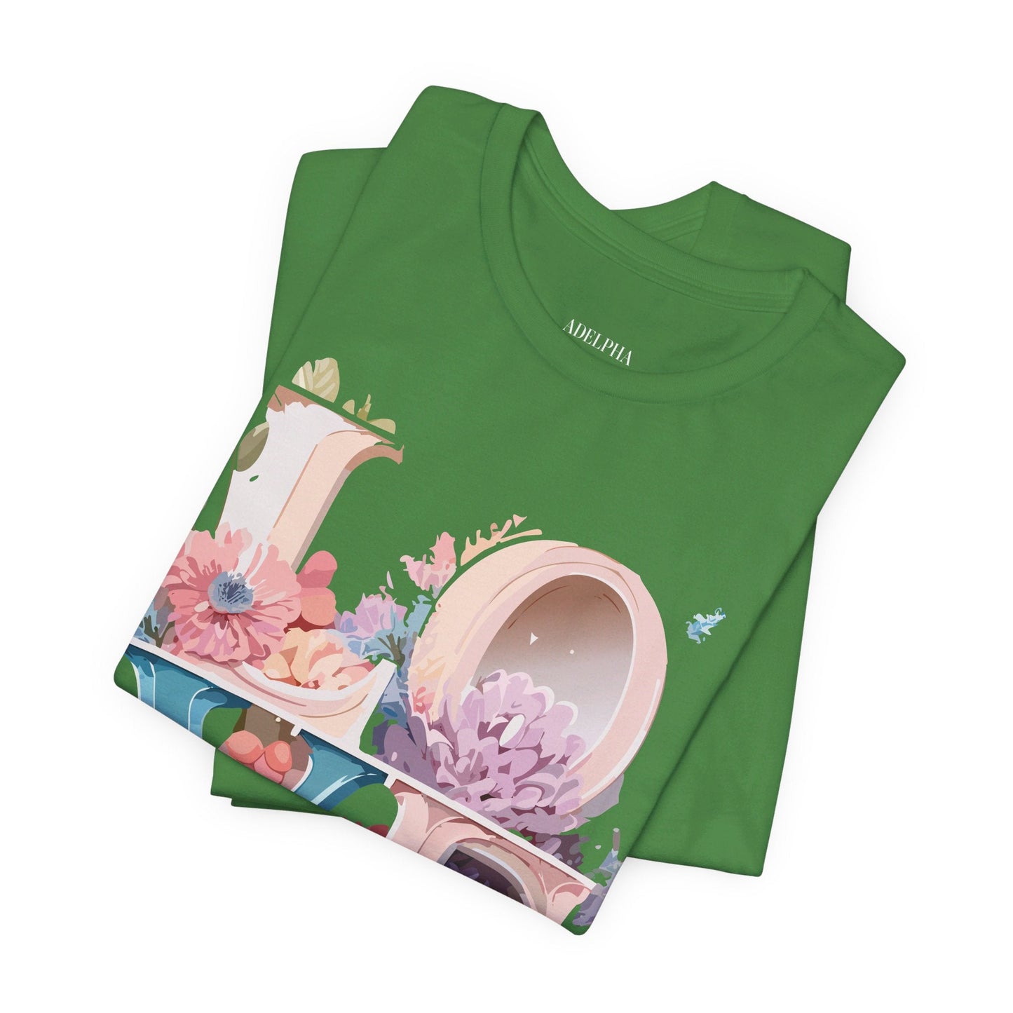 Valentine Day Graphic Unisex 100 Cotton Vintage Artwork with Love and Flower Design Tee 42