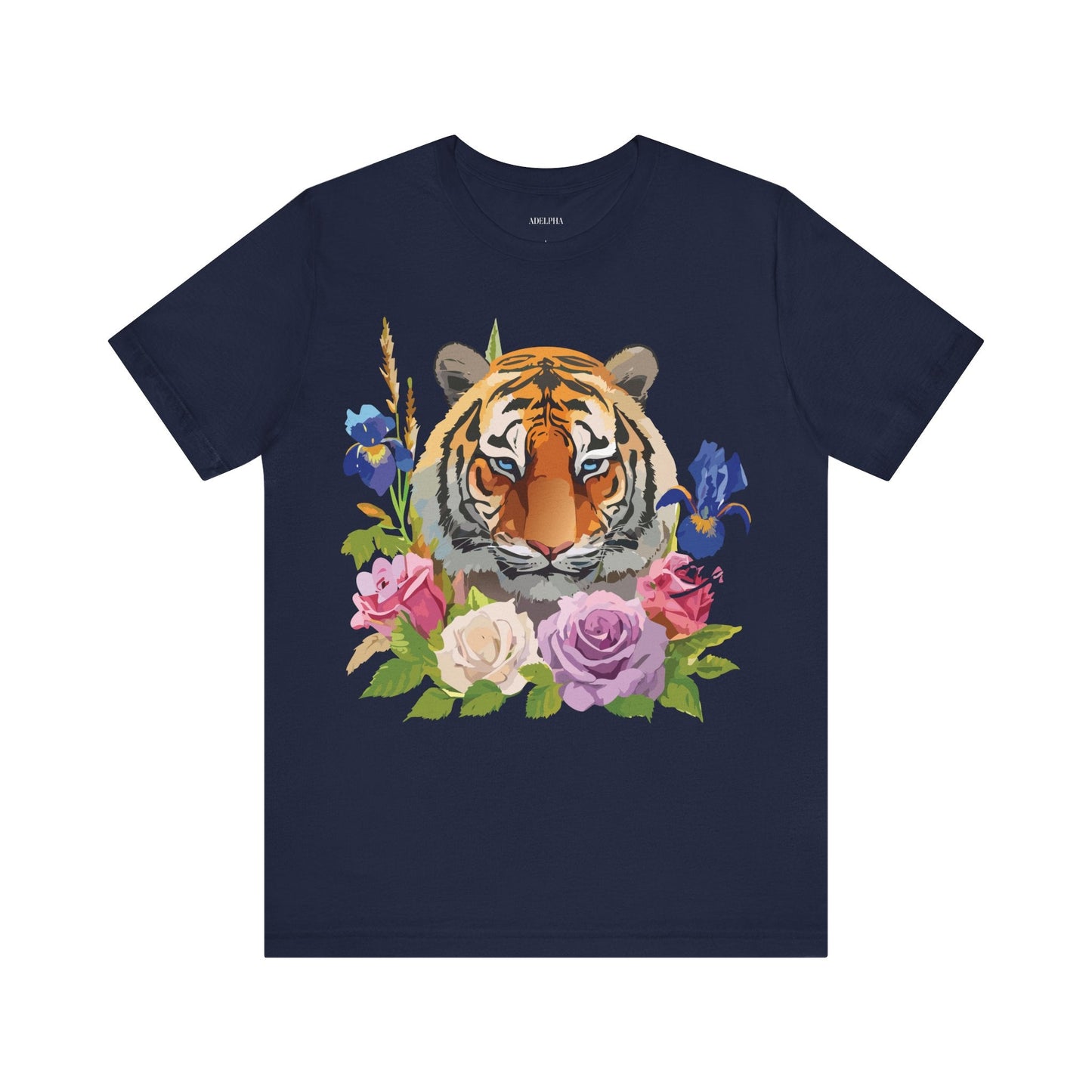 Tiger Graphic Tee Unisex Short Sleeve Tee With Vintage Inspired Artwork By Adelpha