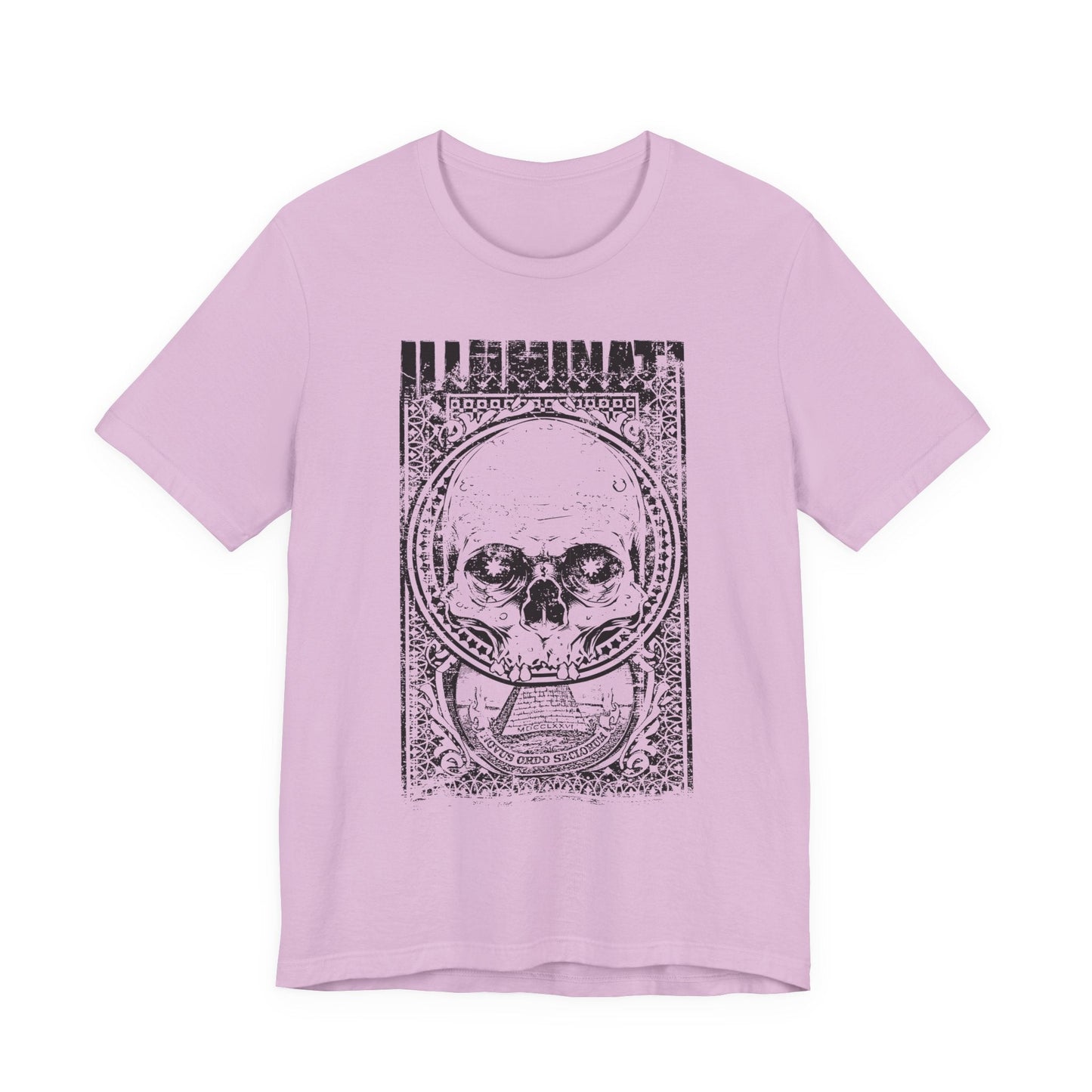 Skull Circle Graphic T-Shirt Vintage Etching Illustration Art Design Tee A-9