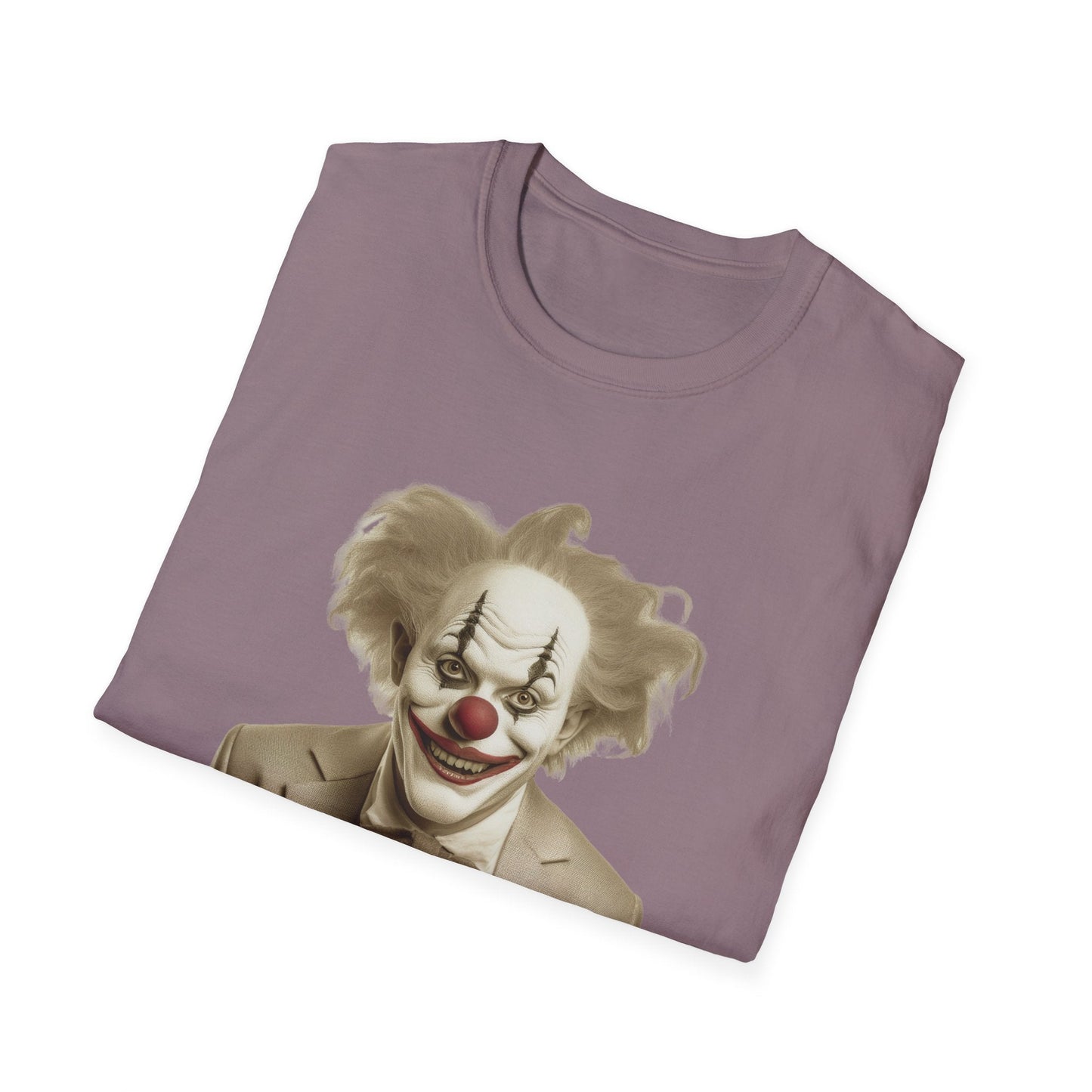 Unisex Clown Shirt Funny Man Circus Tee Softstyle 64000 Cotton Gildan Tee Lightweight Breathable