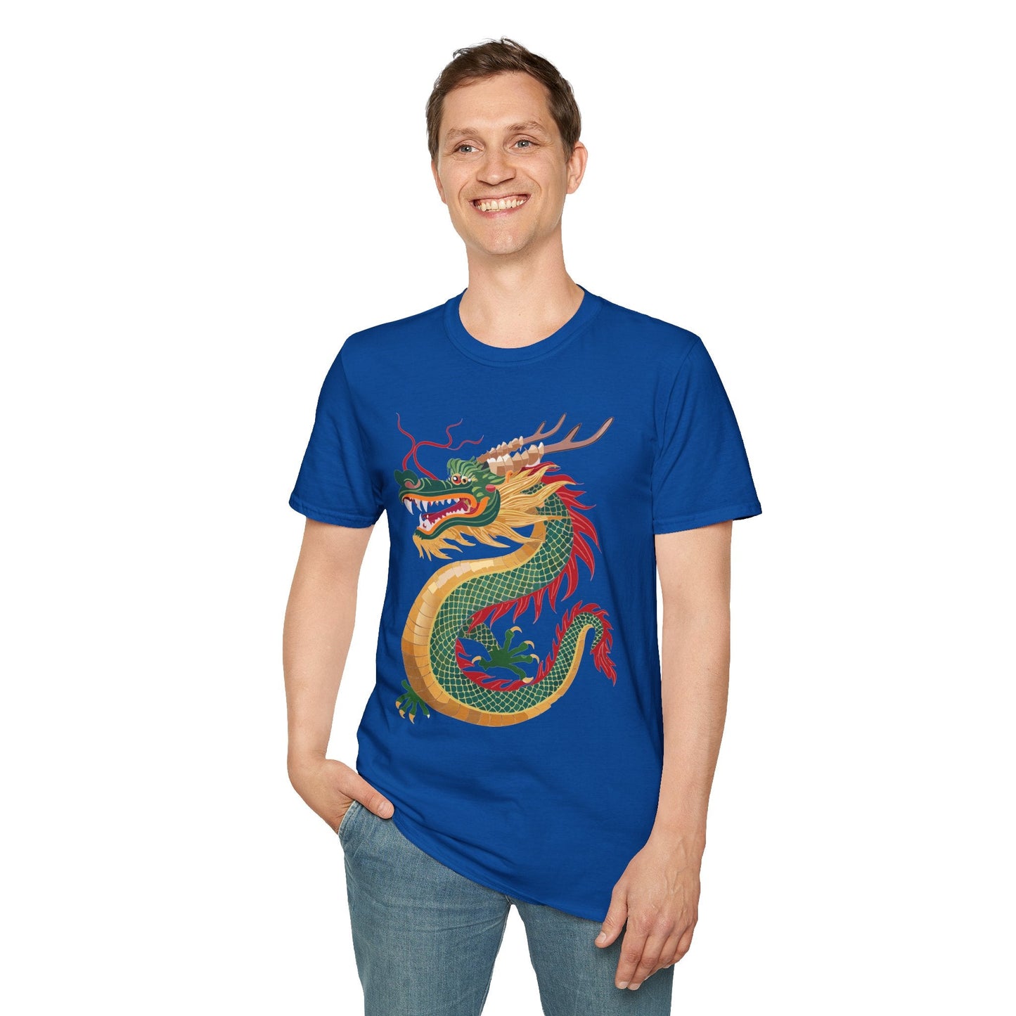 Dragon T Shirt Unisex Dragon Shirt With Animal Art Design Gildan Softstyle 64000 Tee