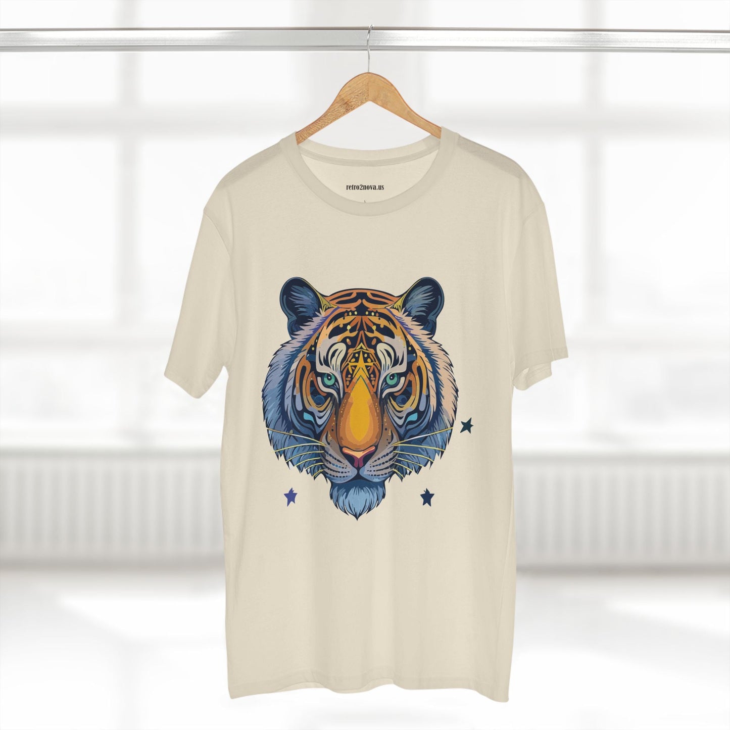 Unisex Tiger Shirt Premium Cotton Staple Tee With Original Art Design From Retro2Nova Art Collection For Everyday Comfort