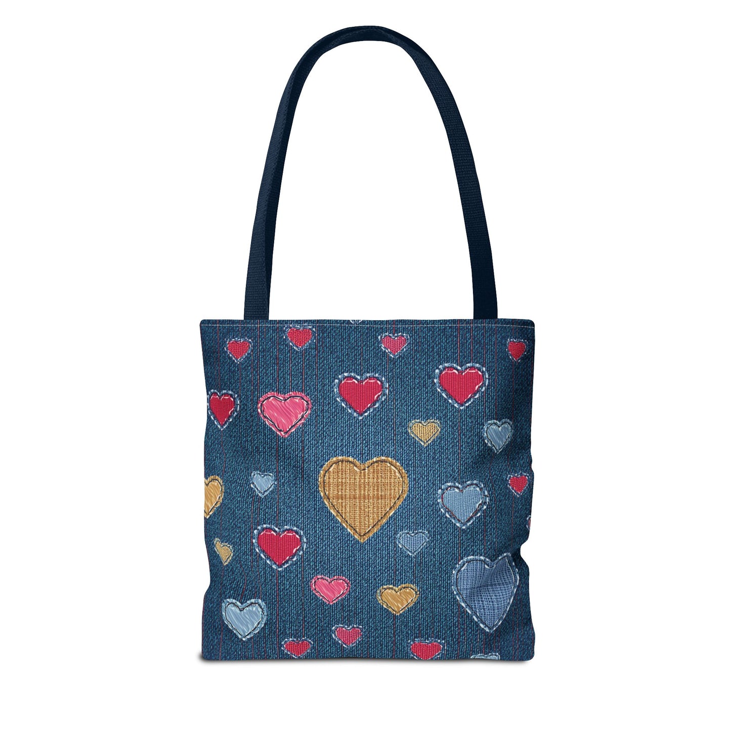 Love Day Graphic Design Denim Fabric Imitation Print Unisex Canvas Bag POLY 3 Sizes Tote Bag 201-24