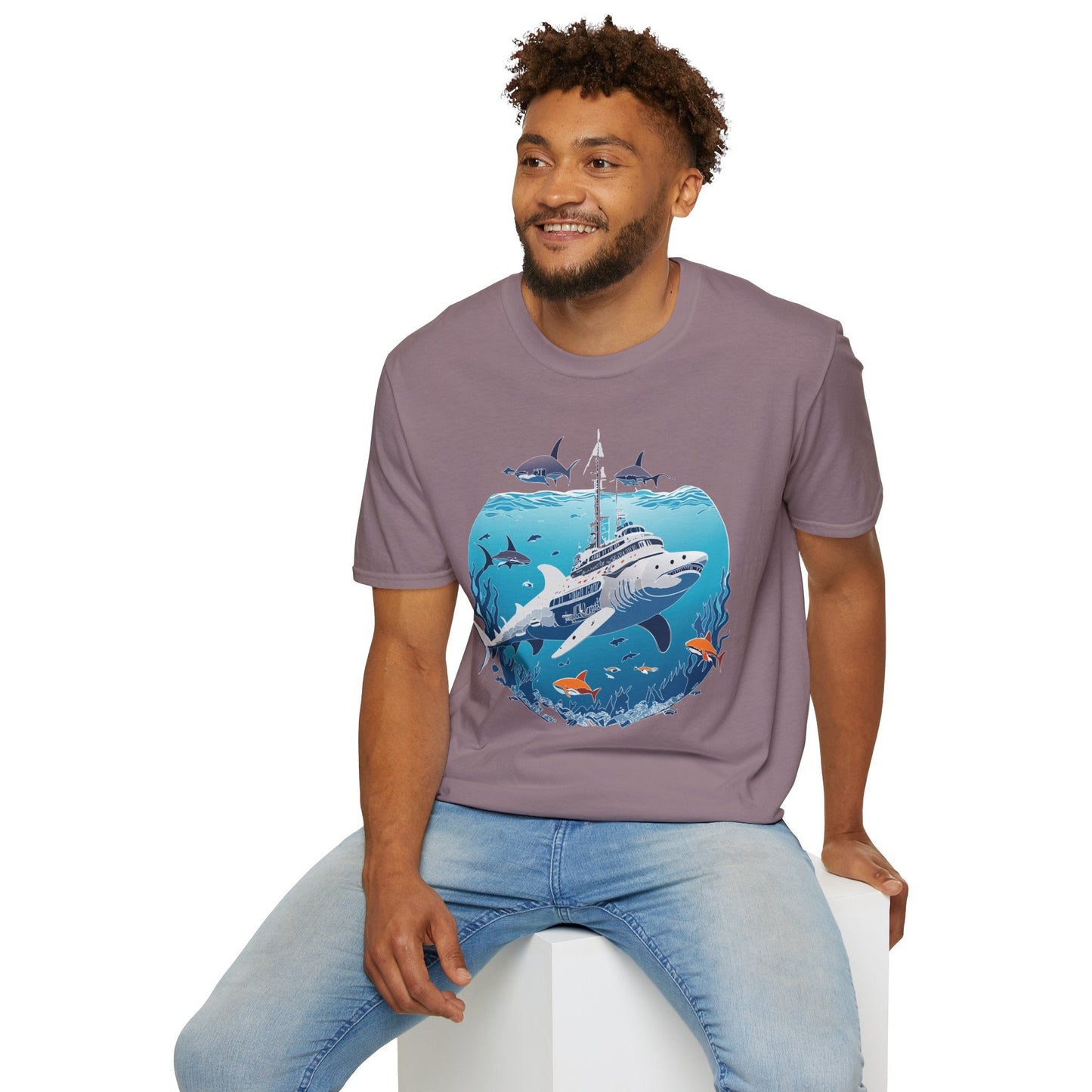 Ocean Tee Shirt Unisex Softstyle 64000 Ring Spun Cotton Art Design Tee For Everyday Comfort