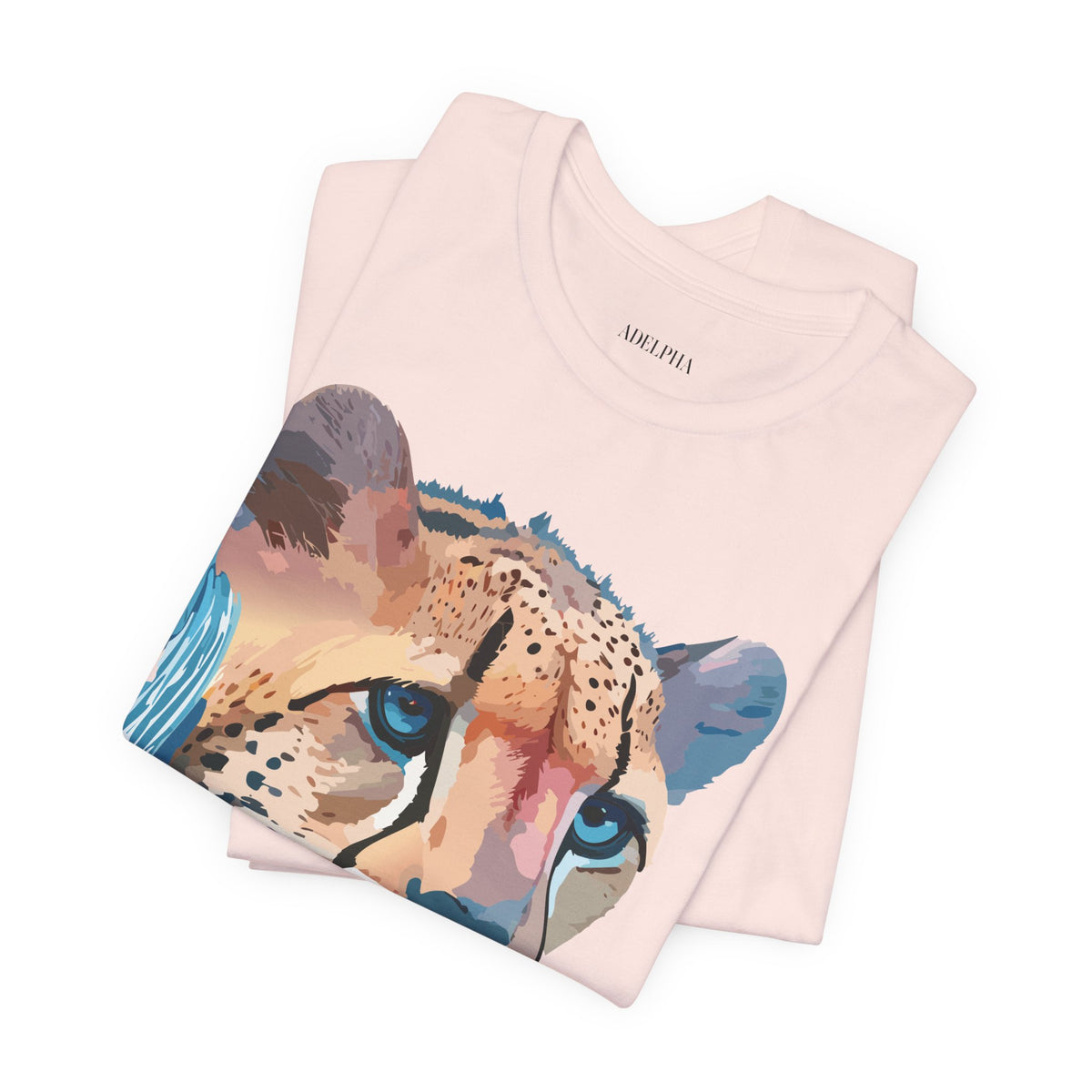 Cheetah Graphic Unisex Cotton Bella+Canvas Tee with Art Animal Design e3