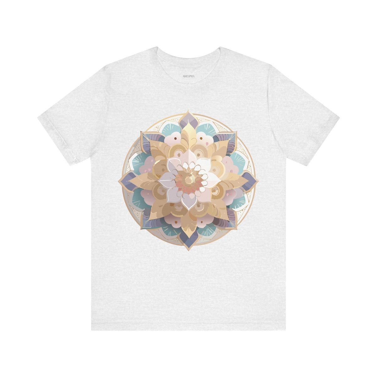 Mandala Graphic Unisex Cotton Bella+Canvas Tee with Floral Art Design d27