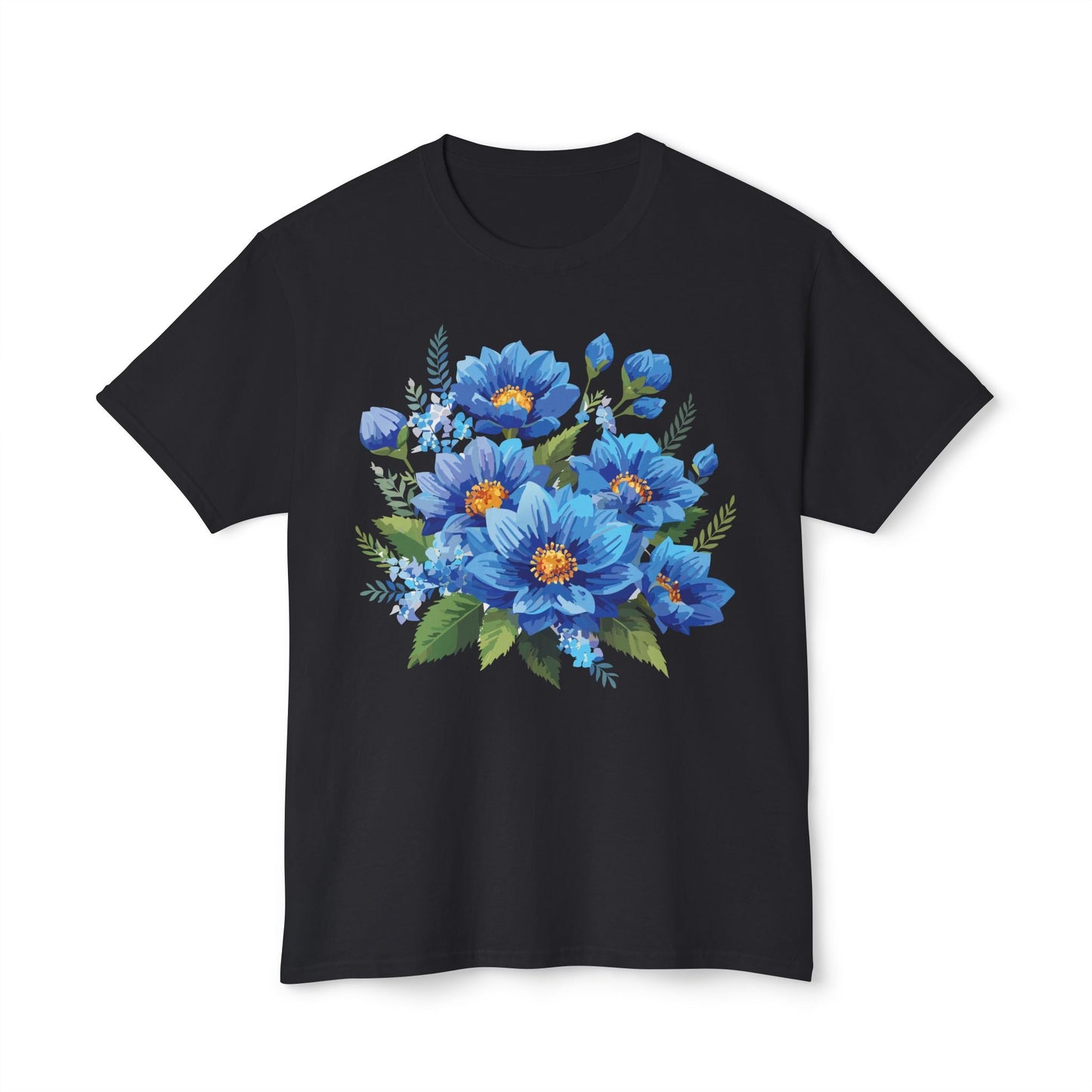 Unisex Floral T Shirt with Vintage Flower Art Print HD Cotton Tee Designed In USA