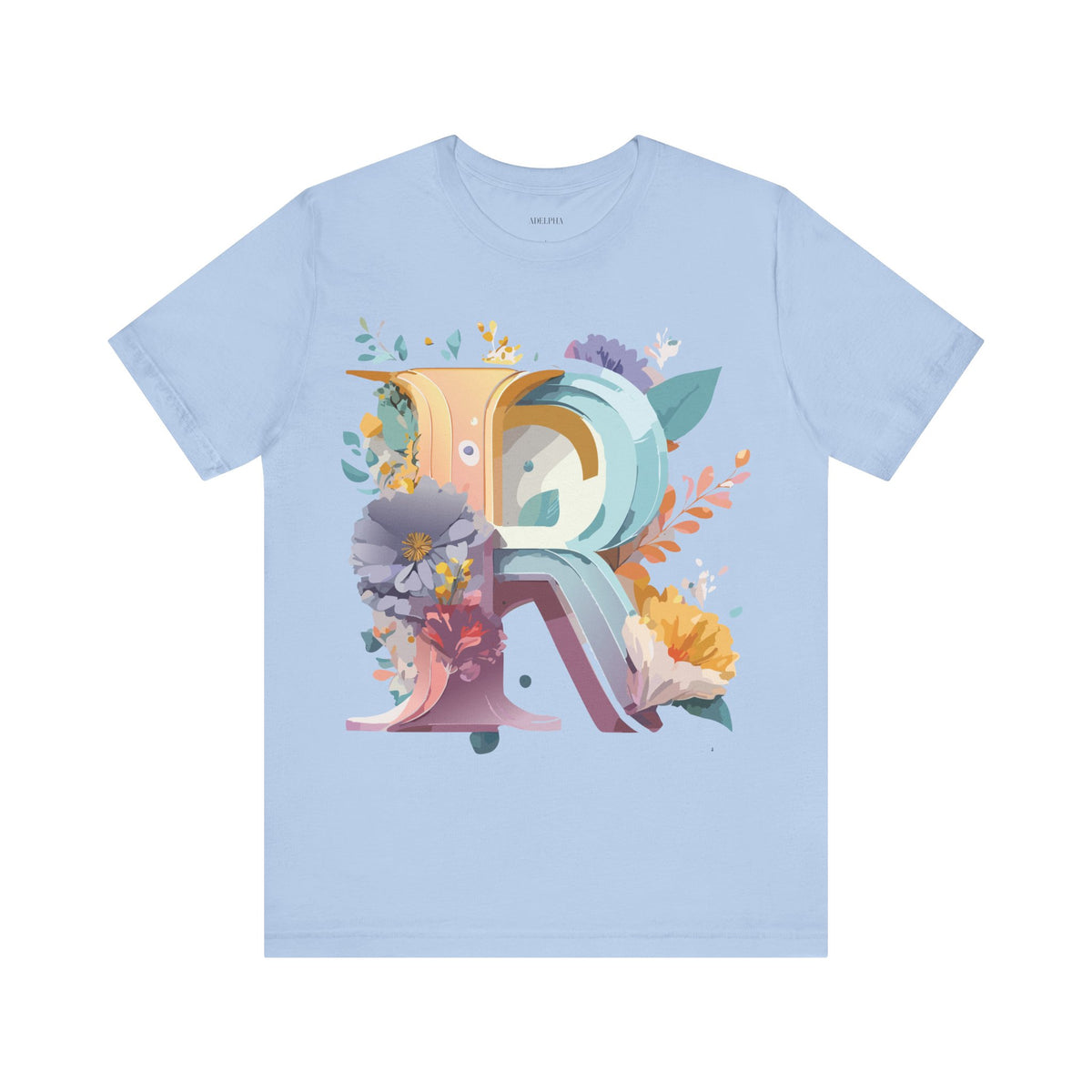 Letter R Graphic Unisex Cotton Bella+Canvas Tee with Art Letter Design