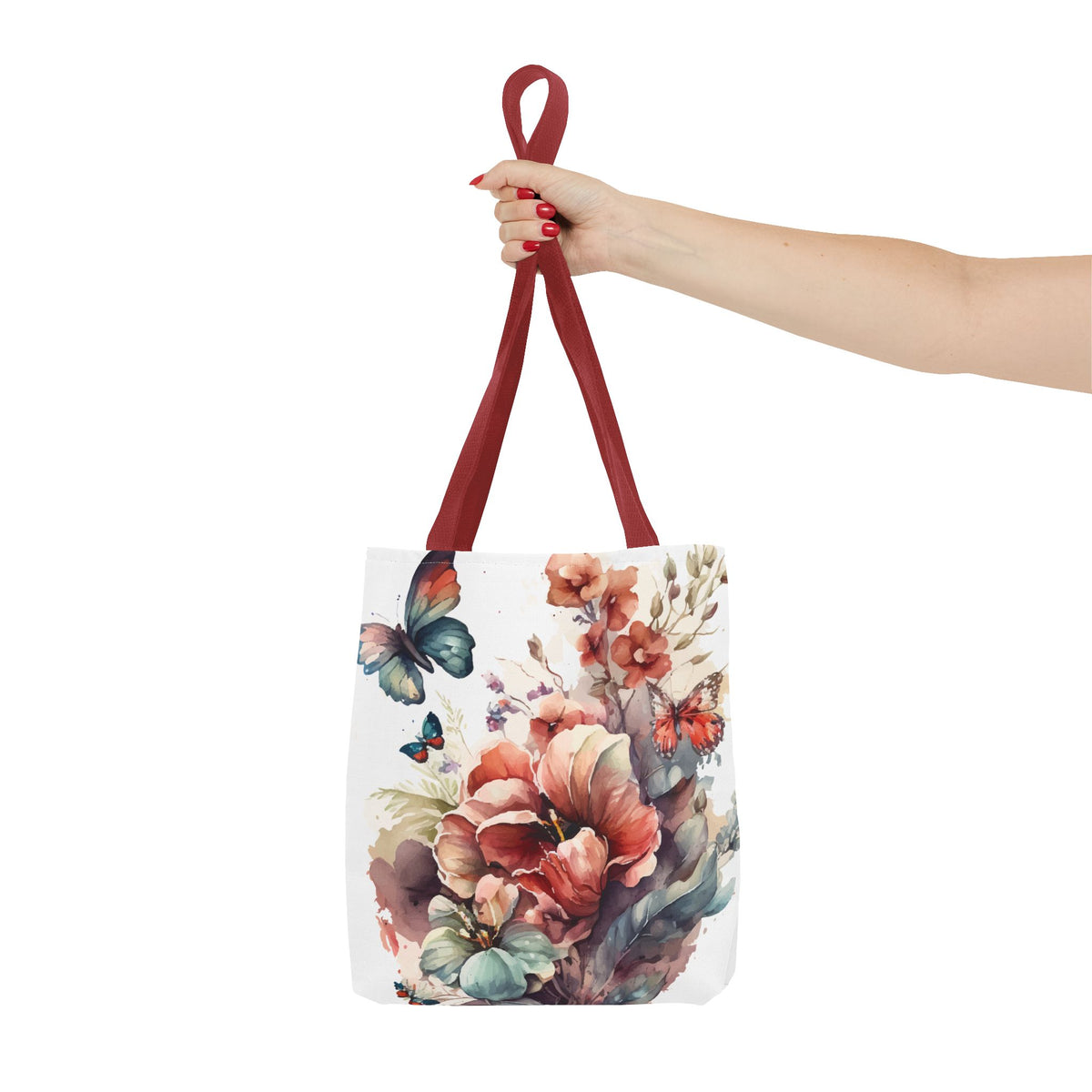 Bolsa de lona con estampado de mariposas 