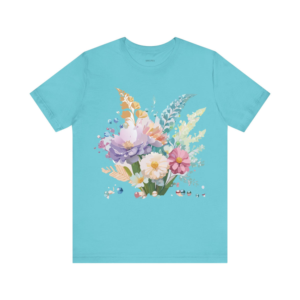 Floral Graphic Tee Shirt - Bella+Canvas Unisex 100 Cotton 16