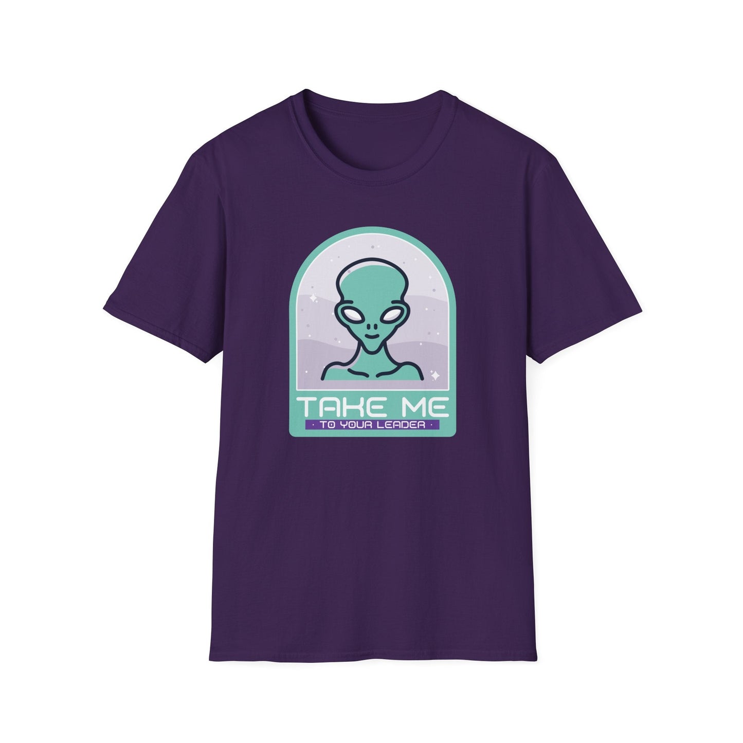Alien Graphic TShirt  Take Me to Your Leader Retro Space Tee