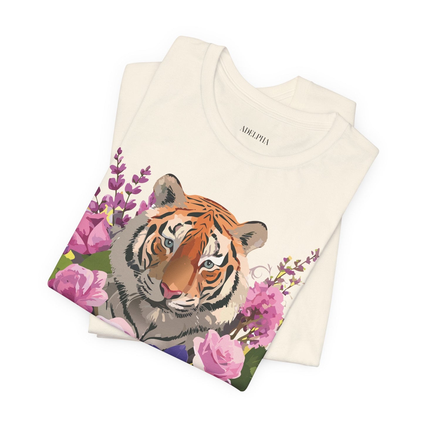 Tiger Graphic Tee Unisex Short Sleeve Vintage Inspired Art Design By Adelpha Premium