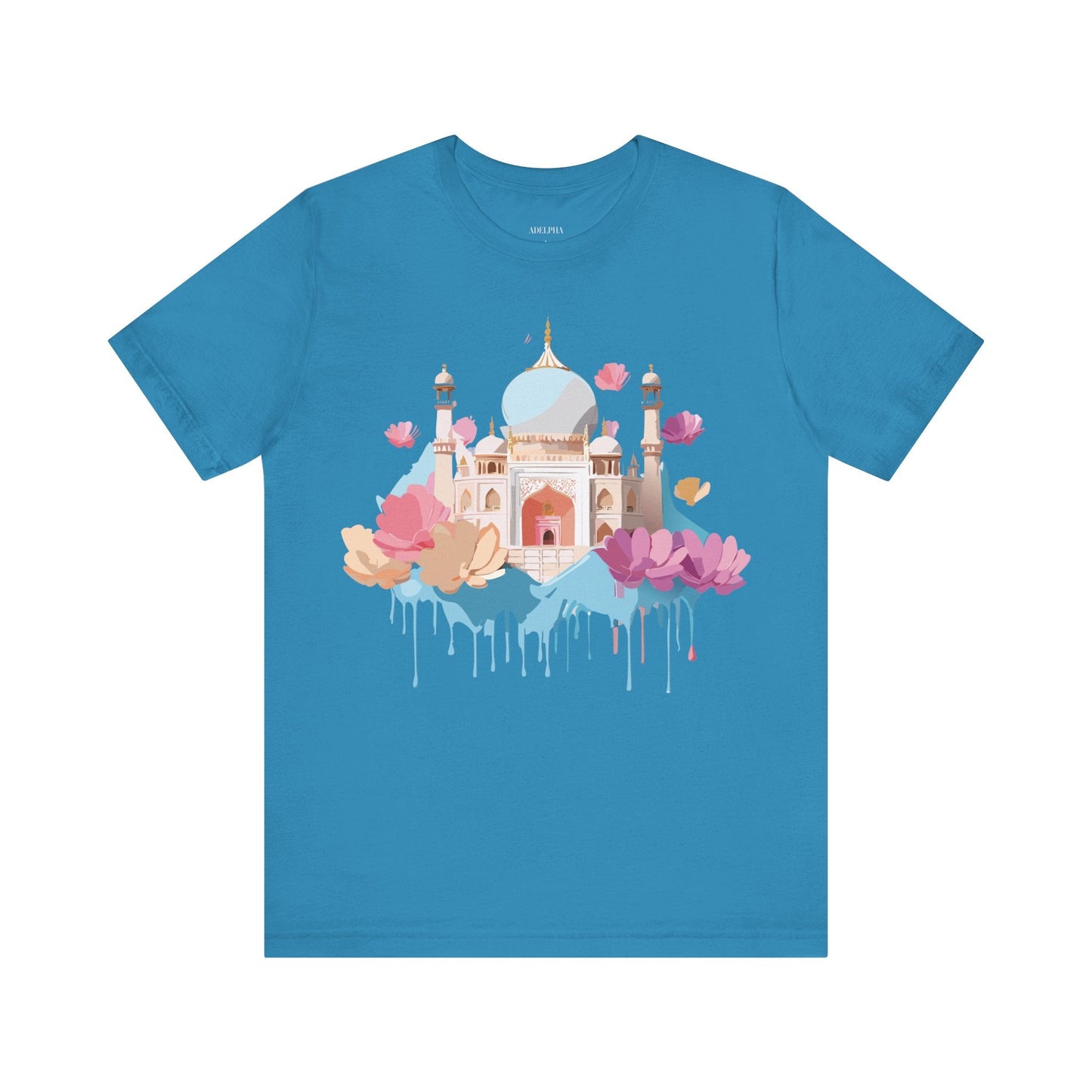 Unisex Taj Mahal Graphic Tee Tourist Shirt With Vintage Adelpha Artwork For Travel Lovers