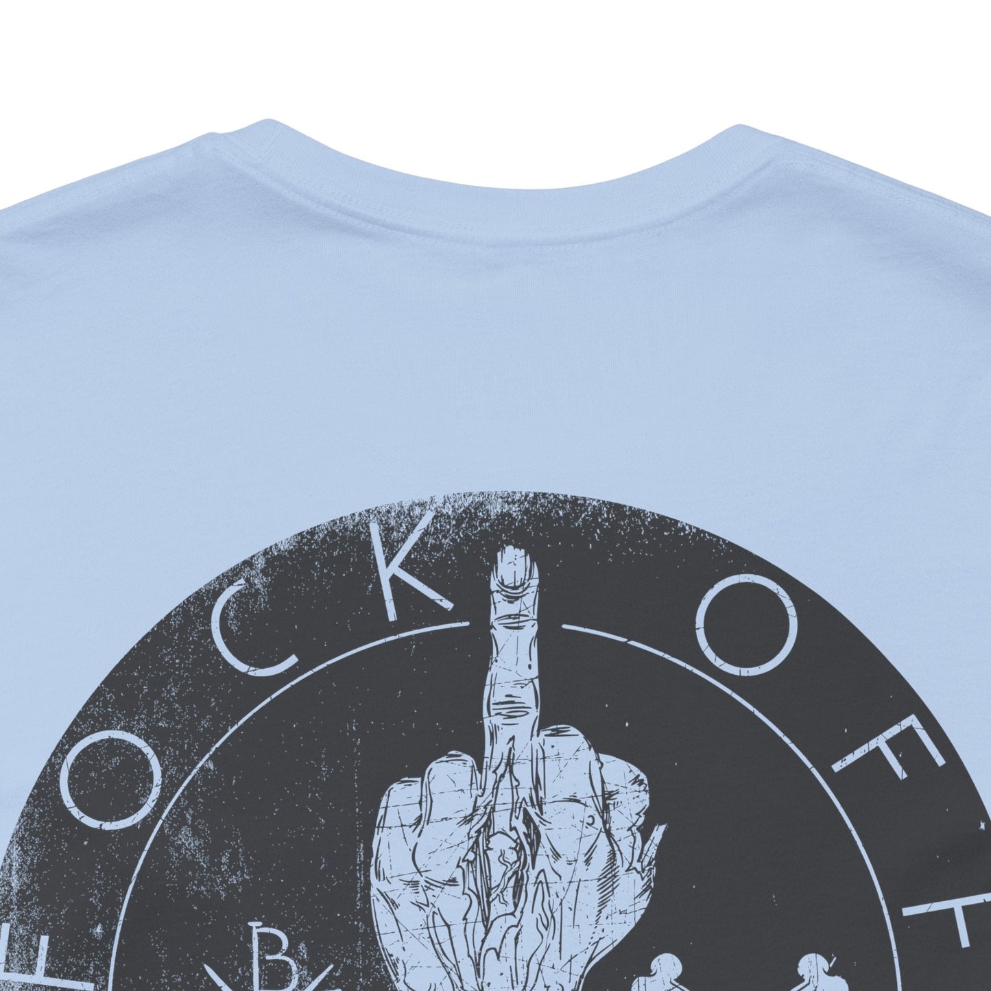 Middle Finger Skull Graphic Design Unisex Cotton T-Shirt A-11