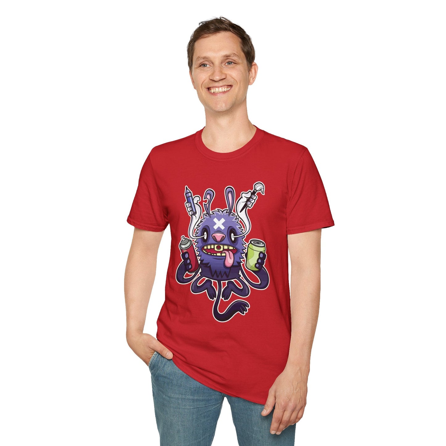 Cartoon T Shirt Animation T Shirt Funny Tee Shirt Unisex Softstyle Gildan 64000 Art Design