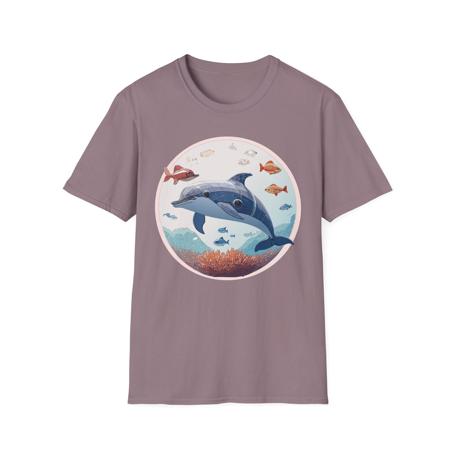 Dolphin Shirt Unisex Softstyle Tee One Hundred Percent Ring Spun Cotton Lightweight Comfort