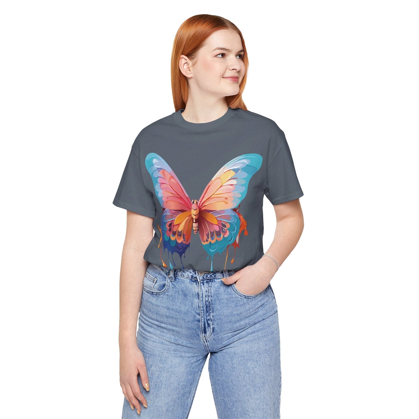 Butterfly Graphic Unisex 100 Cotton Lightweight Vintage Design Jersey Tee 94