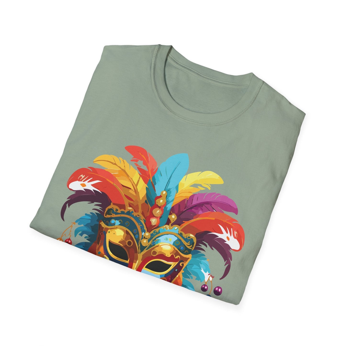 Mask Tee Shirt Unisex Masquerade Art Design Gildan Softstyle 64000 Short Sleeve Tee