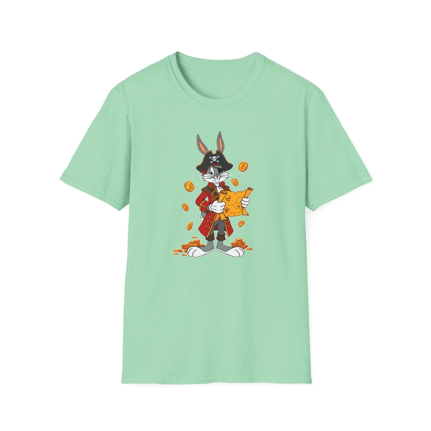 Bugs Bunny Cartoon T Shirt Unisex Gildan Softstyle 64000 Tee With Animated Artwork