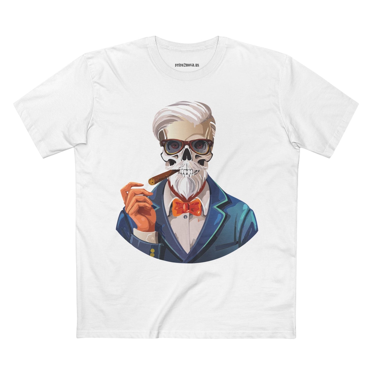 Unisex Skull Shirt Premium Cotton Tee With Original Skeleton Art Design From Retro2Nova Collection