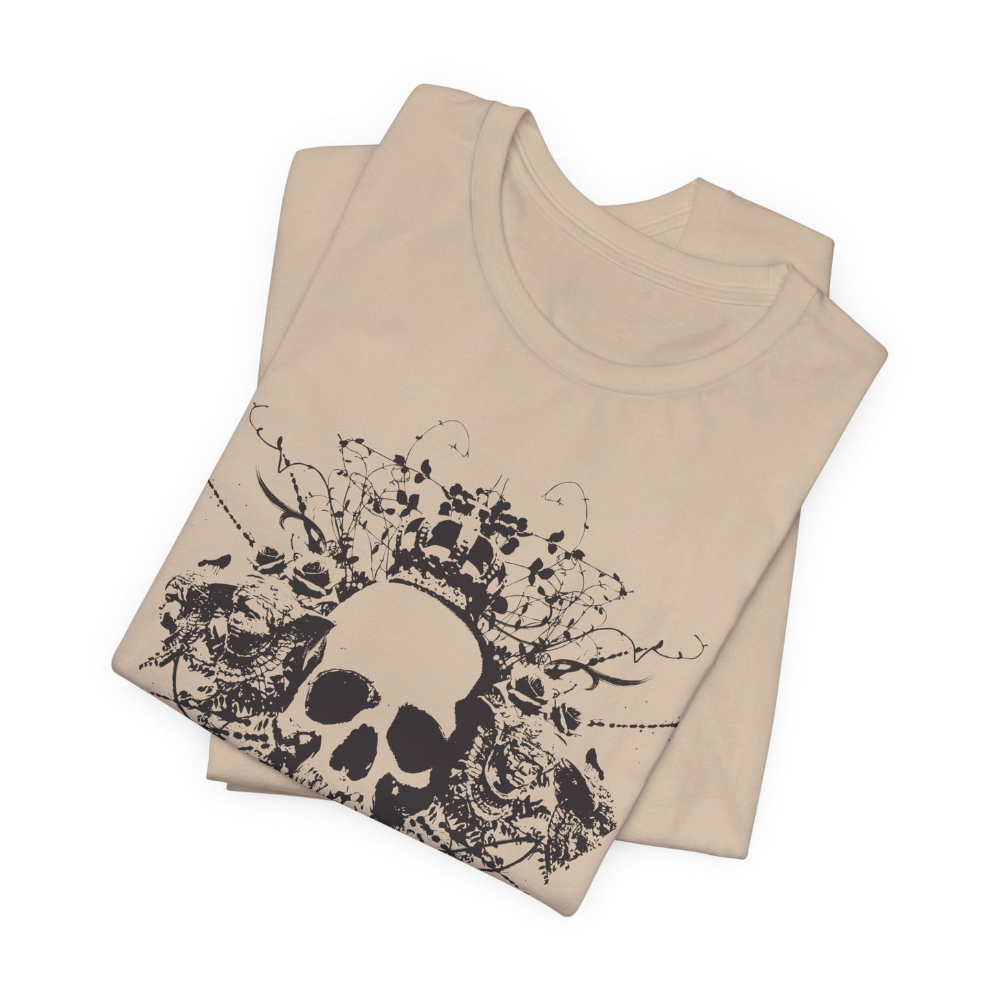 Dark Skull Graphic Design Tee, Skull Shirt, Vintage Tees, Art Design T-Shirt, Vintage Graphic Tee, Art Shirts with Skulls