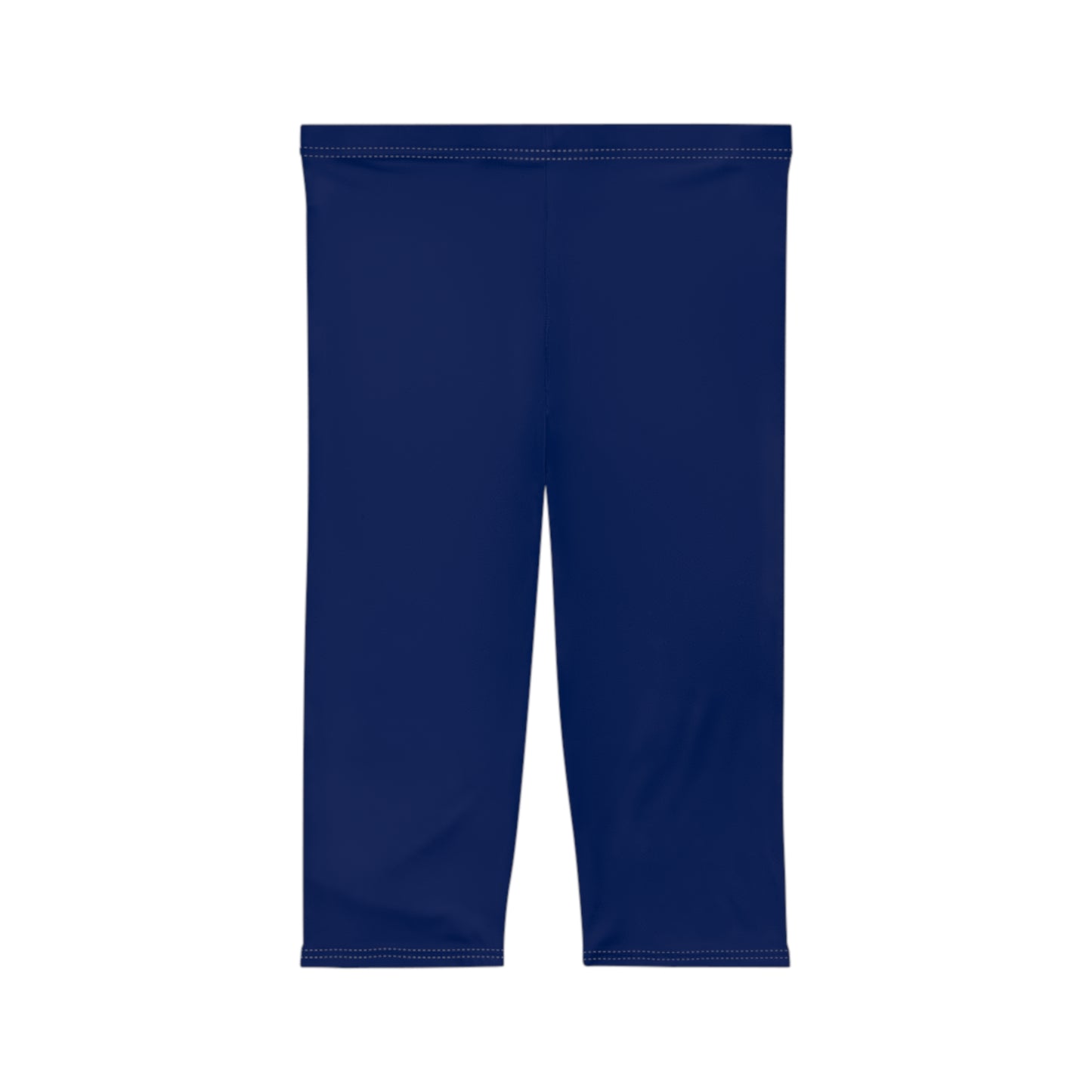 Deep Navy Color Women's Brushed Suede Poly Span Casual Capri Leggings XS-2XL