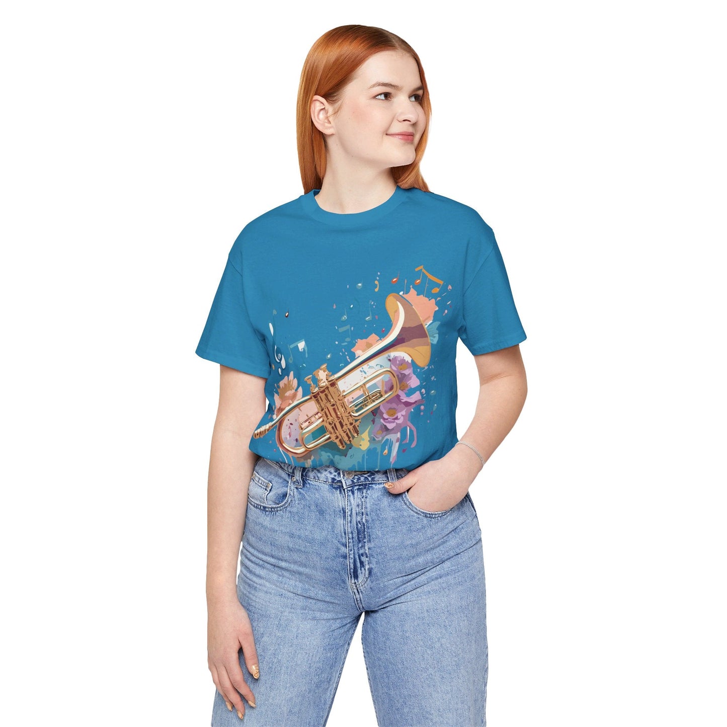 Music Graphic Unisex 100 Cotton Vintage Art with Musical Elements Tee 132