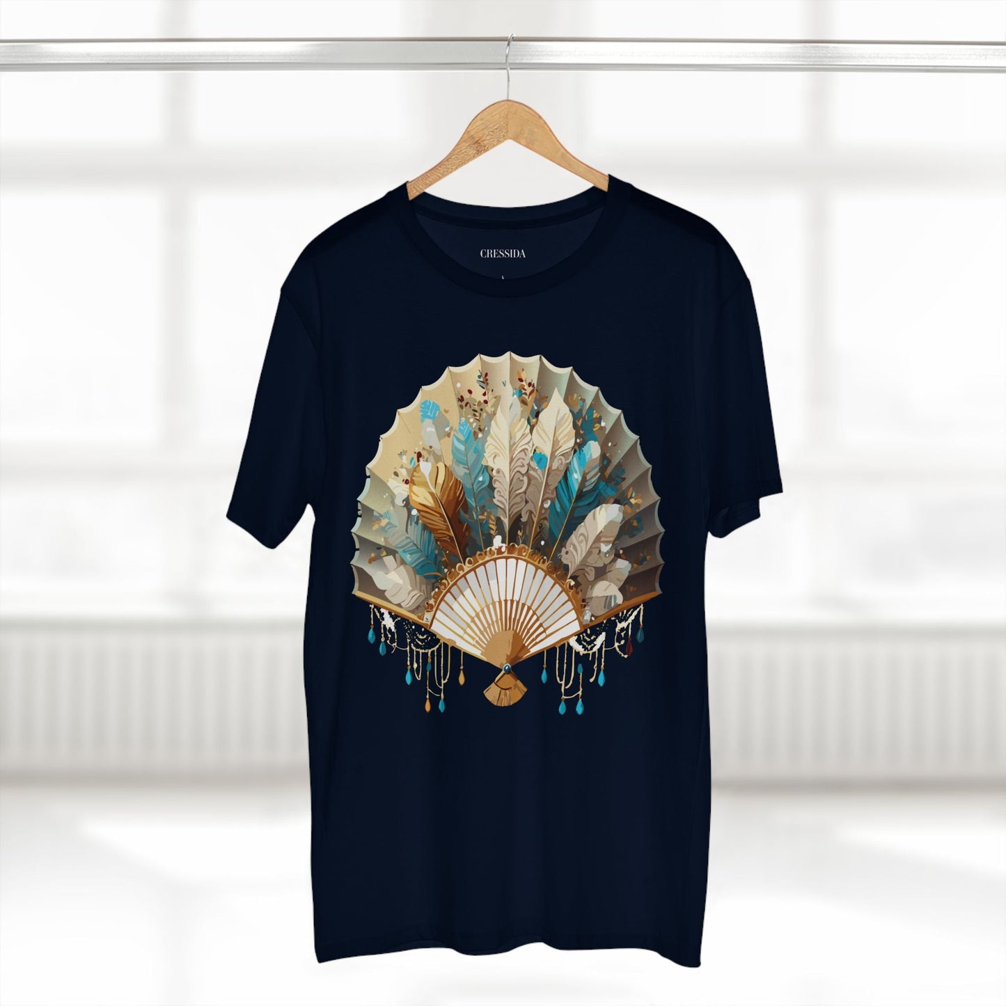 Antique Fan Graphic Design T-Shirt Unisex 100 Cotton Floral Carnival Artwork Tee 9