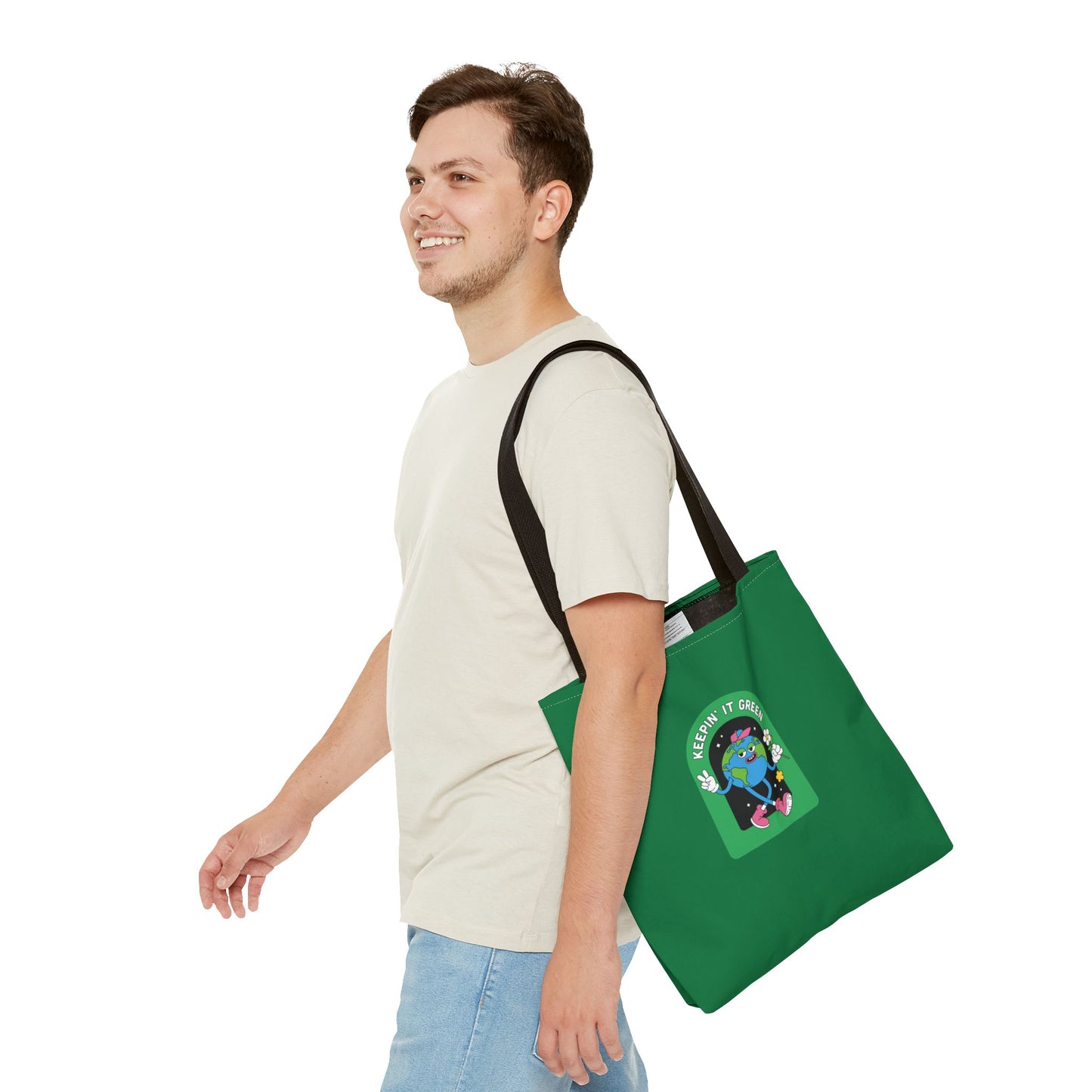 ECO GREEN COLOR CANVAS BAG HIGH-QUALITY 100% SPUN POLYESTER 3 SIZES BAG-E6