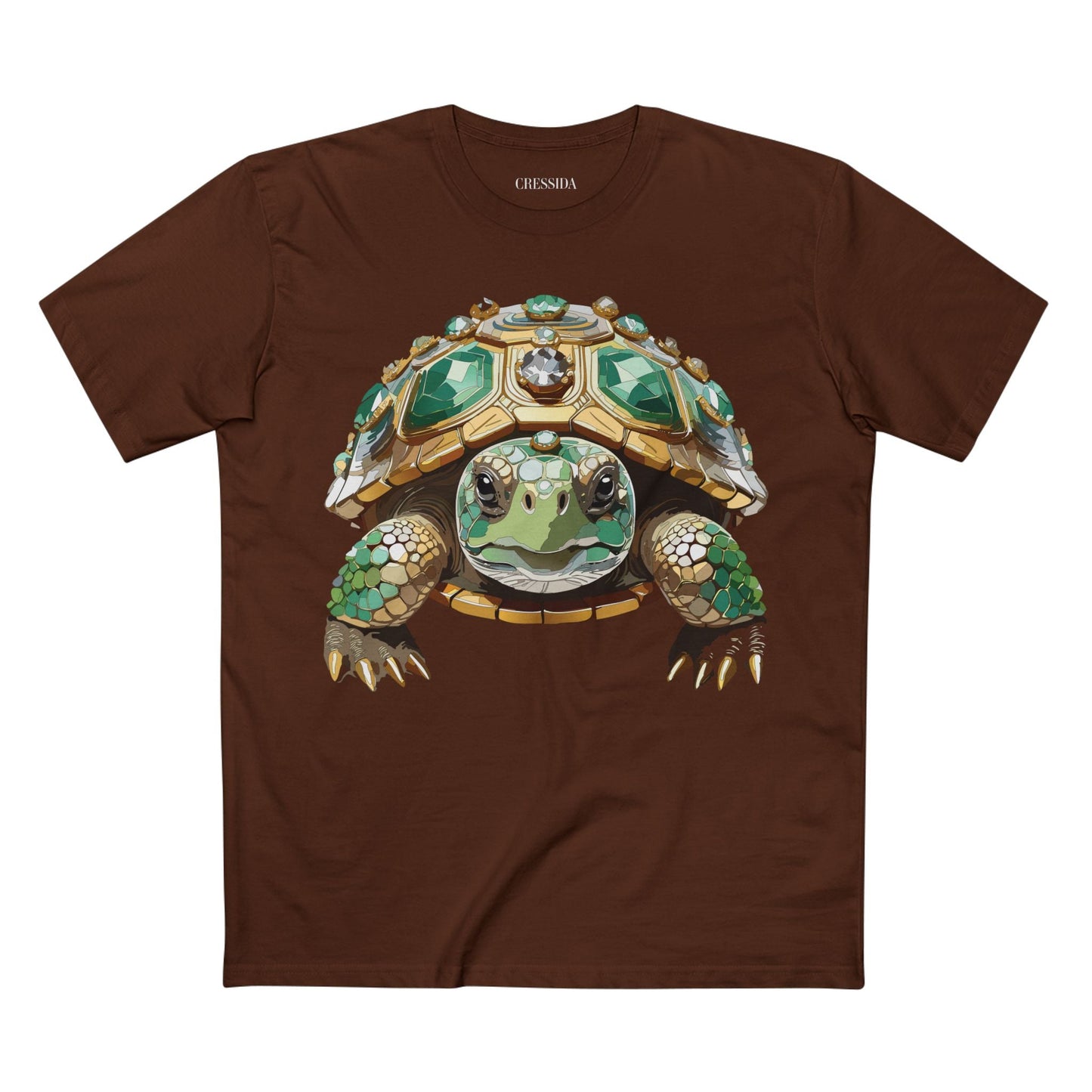 Turtle Graphic Unisex 100 Cotton Tee With Unique Animal Golden Medallion Art Design 31
