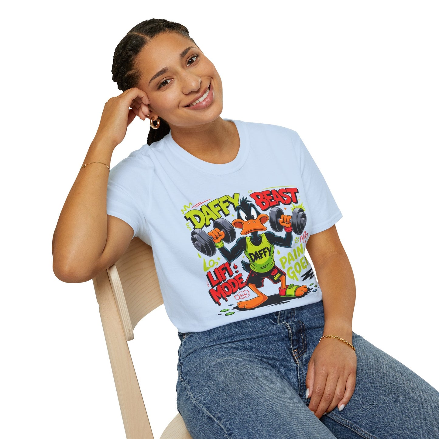 Cartoon T Shirt Funny Animals Print Unisex Animation Tee Gildan Softstyle 64000