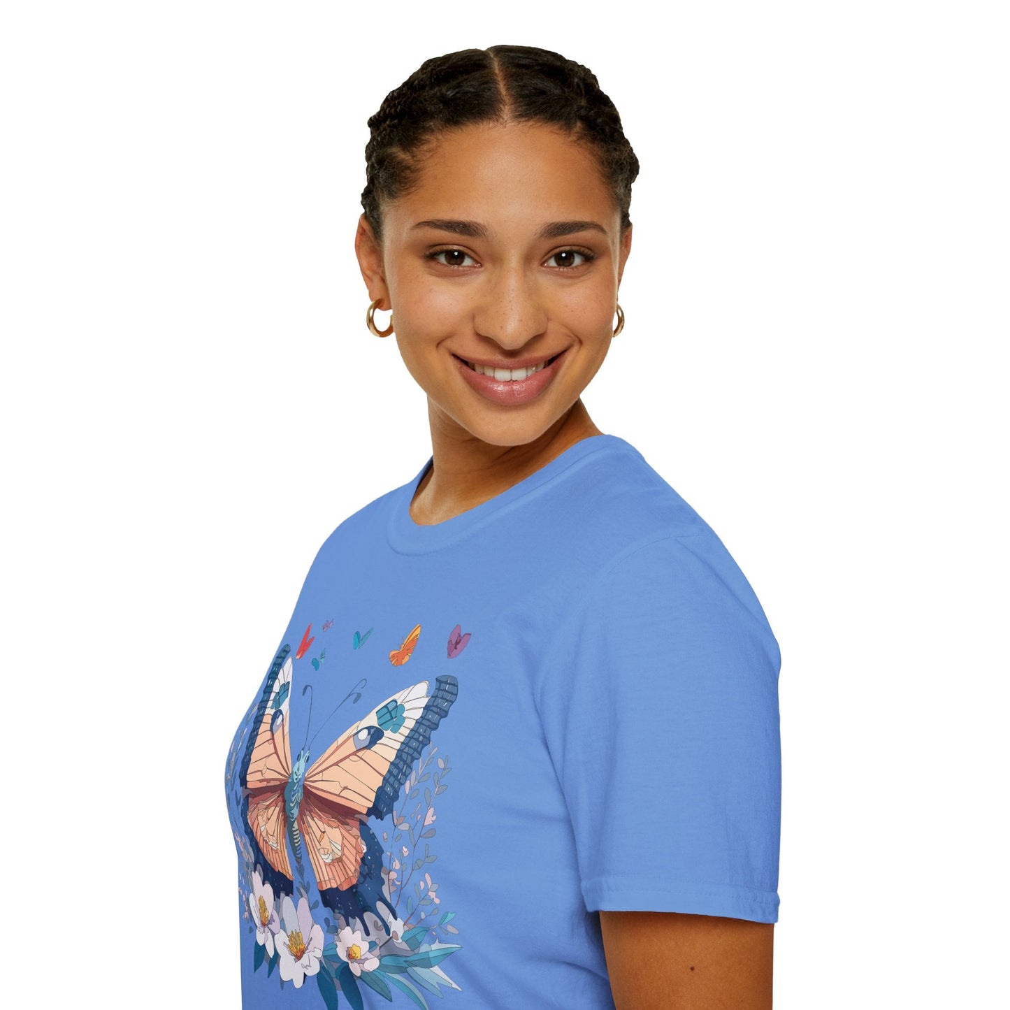 Unisex Butterfly Shirt Monarch Design Gildan Softstyle 64000 Short Sleeve Tee For Men And Women
