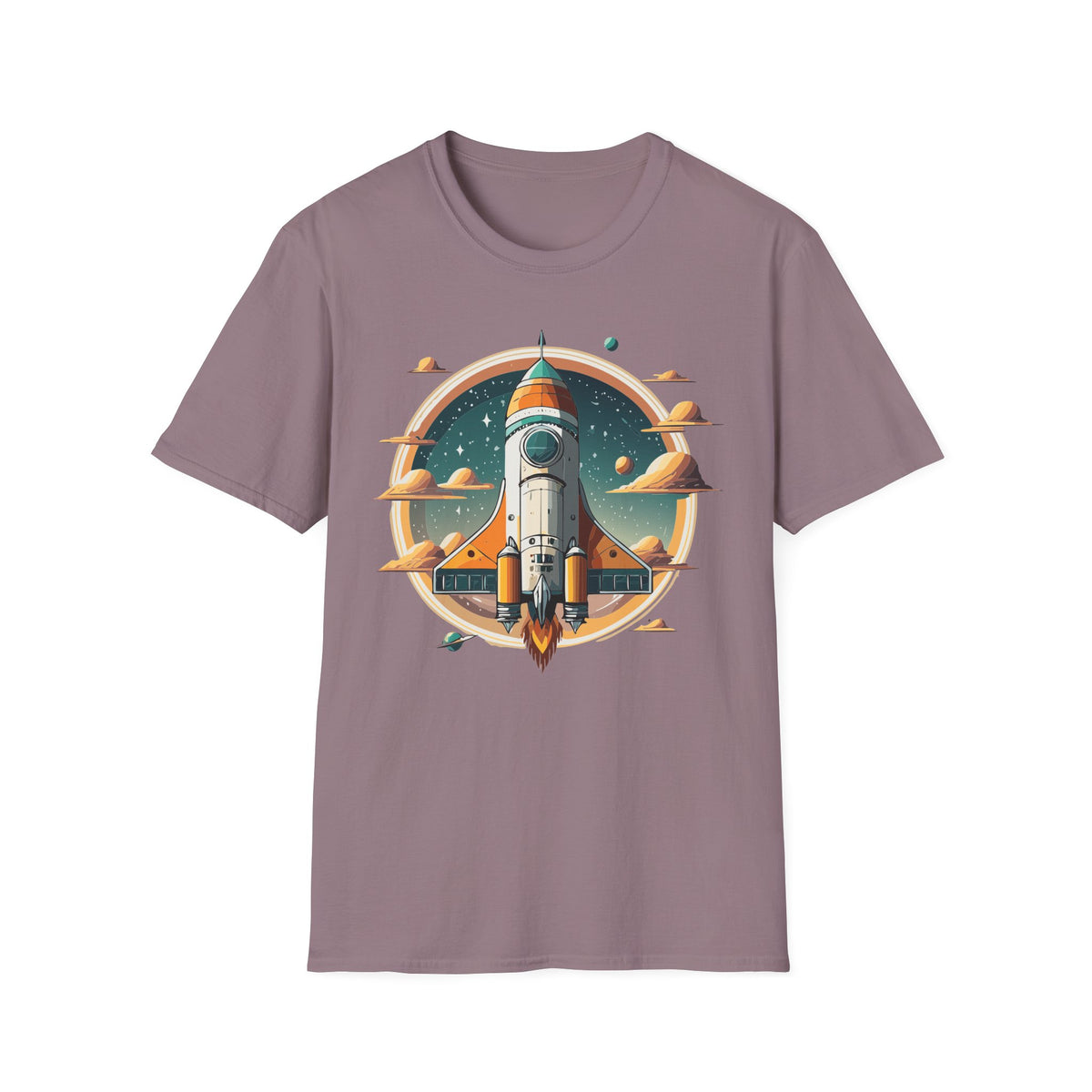 Retro Rocket Launch T-Shirt | Space Shuttle Graphic Design Unisex 100 Cotton Gildan T-Shirt