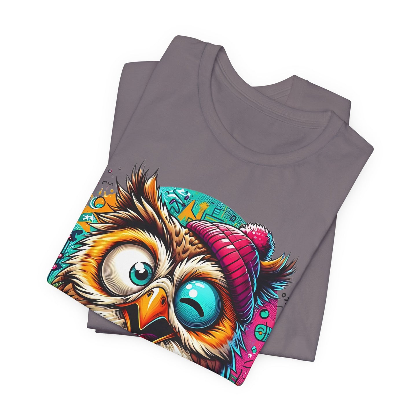 Colorful Owl Graphic Tee, Fun Owl Shirt, Funny Bird Shirt, Cute Cartoon Tees, Animal T-Shirt, Animal Tees, Art Design T-Shirt