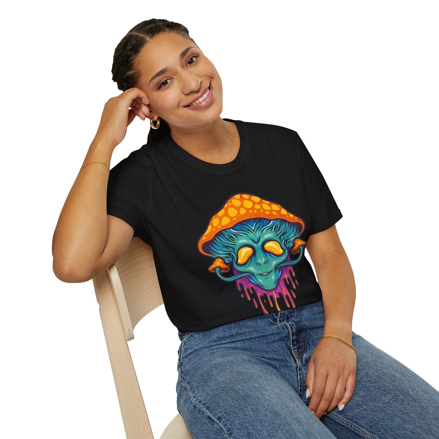 Mashroom T Shirt Unisex Funny Mushroom Design Tee 100 Percent Cotton Softstyle Collection