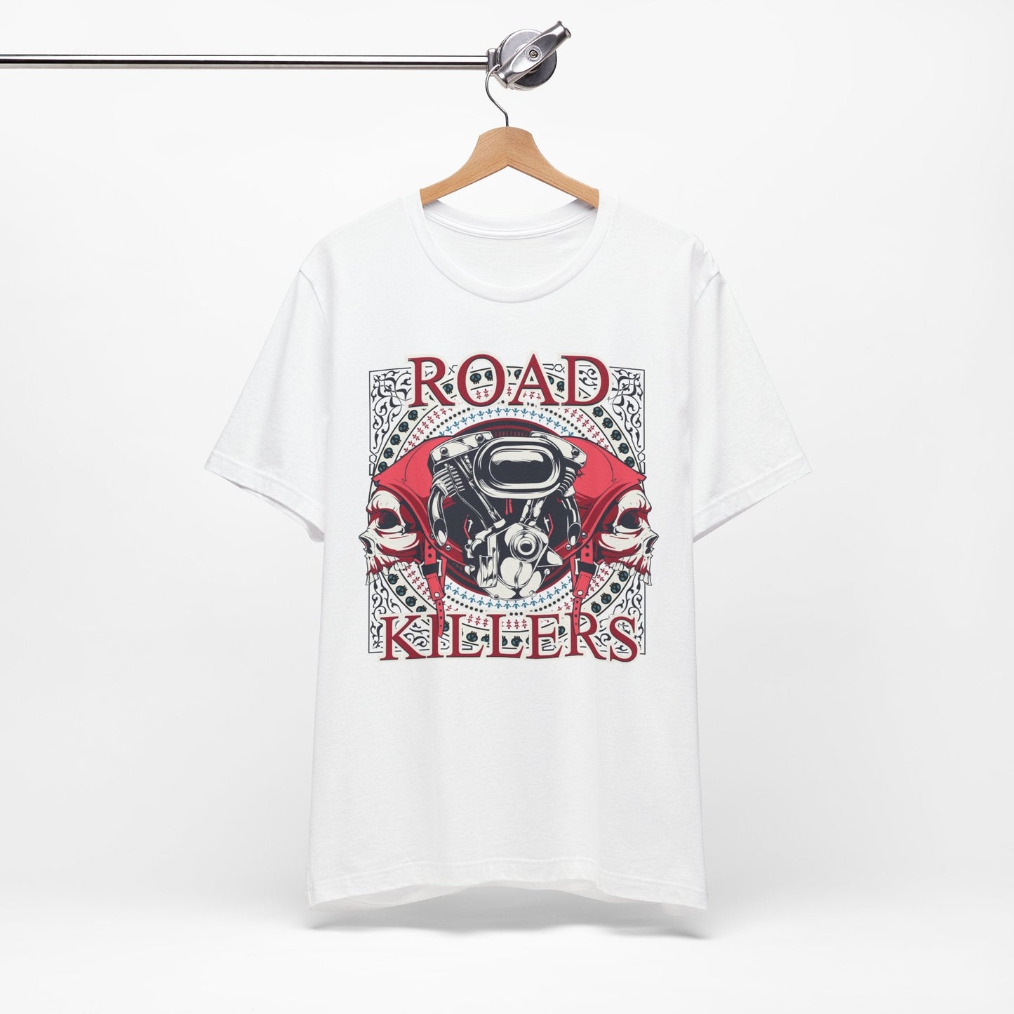 Dark Road Motorcycle Helmet Skull Tee Biker graphic t-shirt G-1
