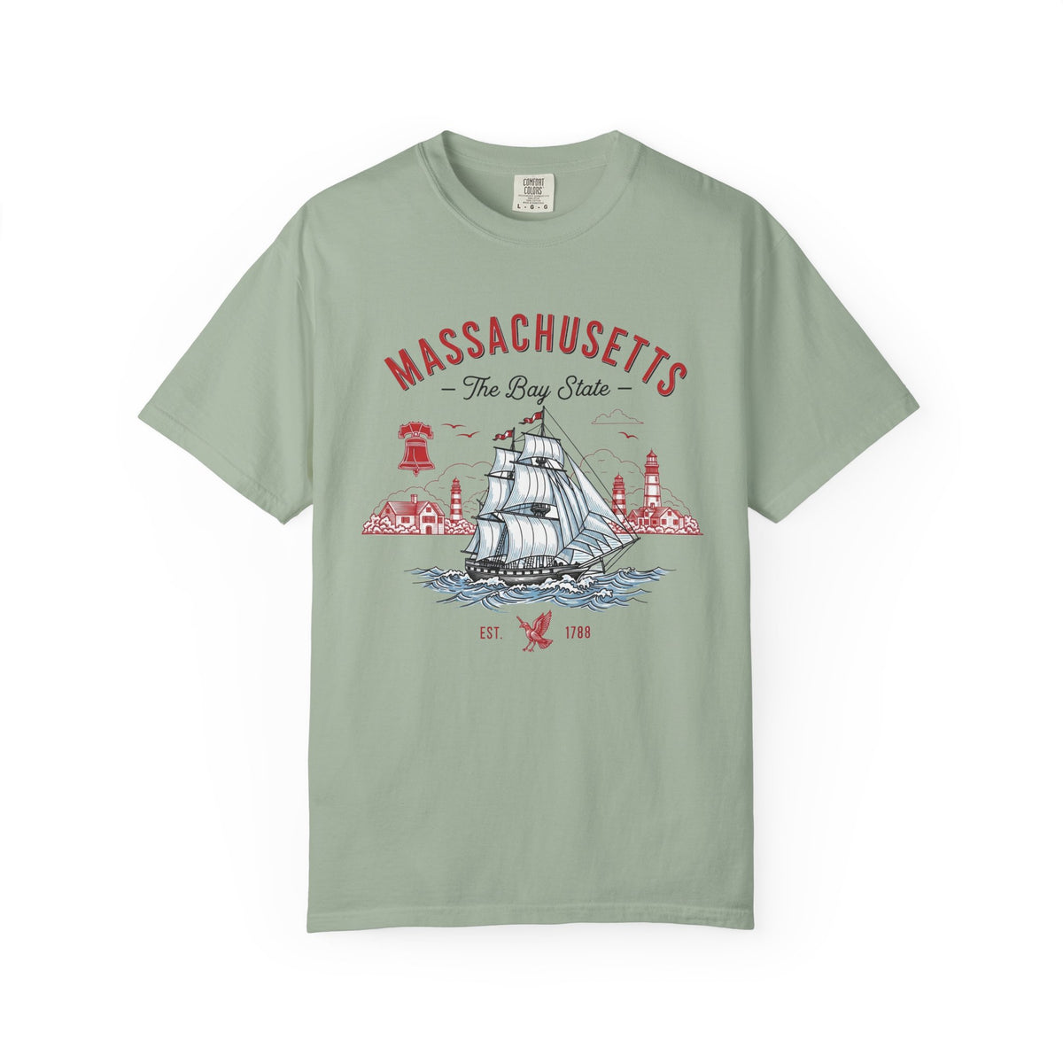 Massachusetts State Vintage Travel Tourist Graphic Tee Unisex 100 Cotton Comfort Colors T-Shirt