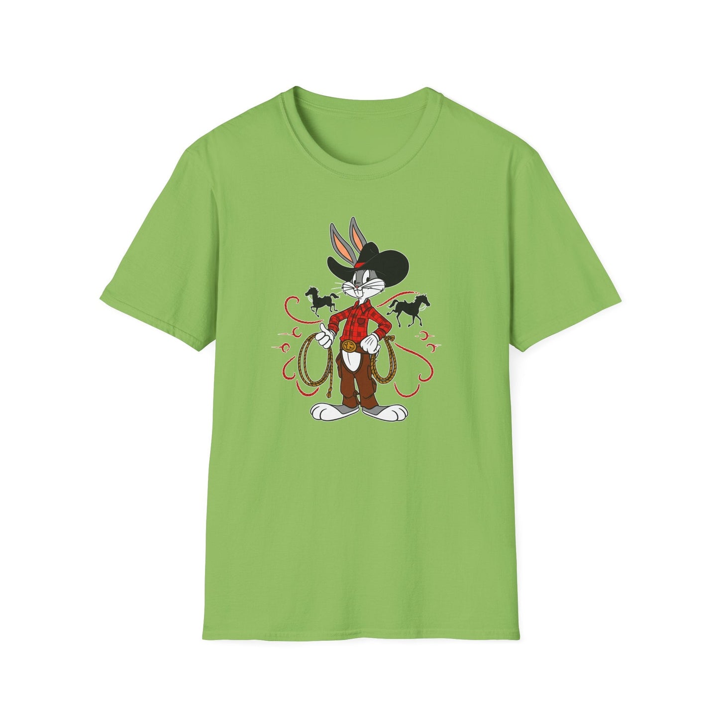 Bugs Bunny Unisex T Shirt Cartoon Design Graphic Tee Gildan Softstyle 64000 Artwork