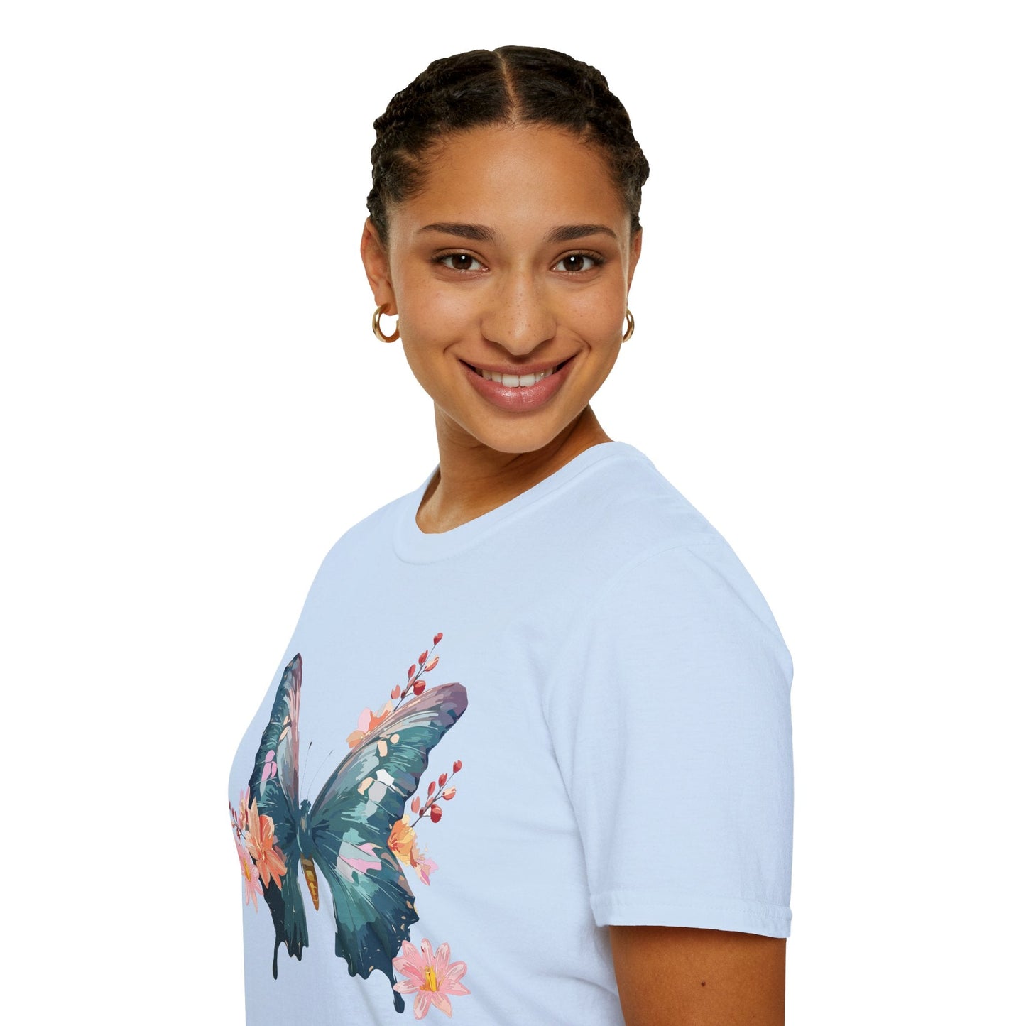 Butterfly T Shirt Unisex Gildan Softstyle 64000 100 Percent Ring Spun Cotton Monarch Tee