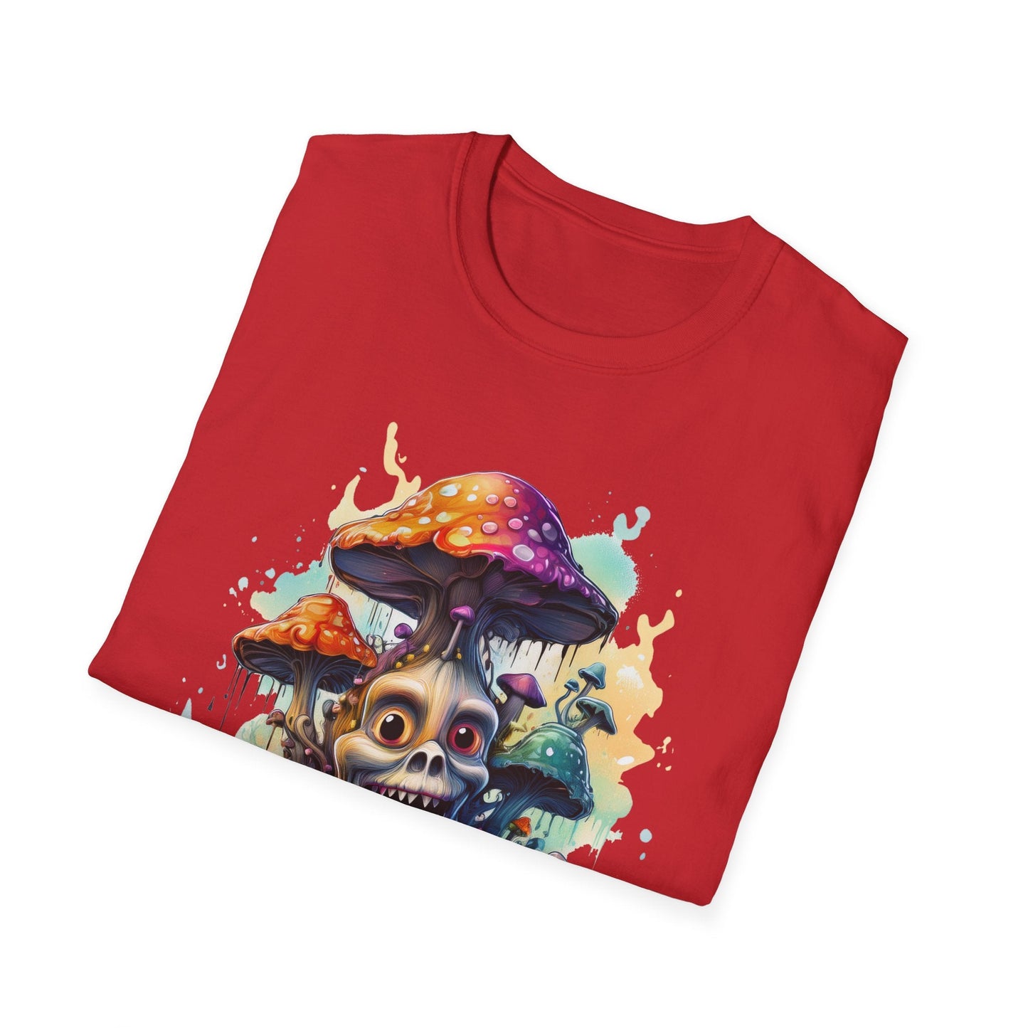 Funny Mashroom Graphic Unisex Softstyle Cotton With Cartoon Illustration Design 6