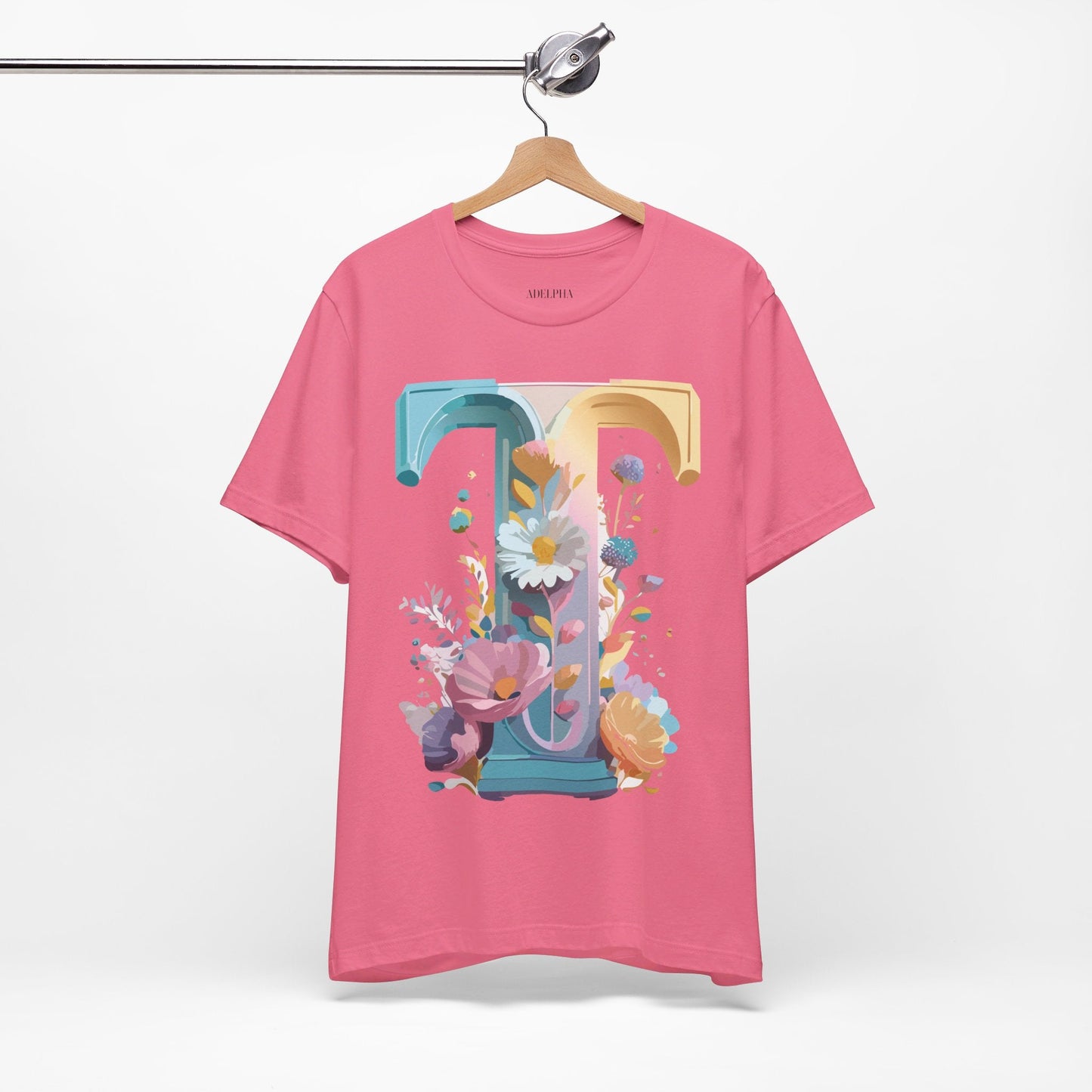 Unisex Letter T Shirt Graphic Tee With Vintage Adelpha Artwork Premium Comfort And Everyday Style